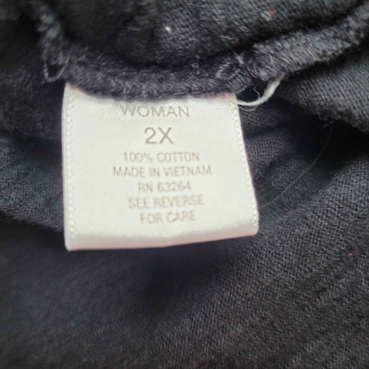 Dress Barn Womens Top 2X Plus Long Sleeve Cotton Stretchy Career Casual Black