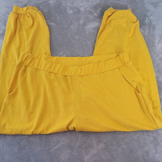 Ashley Stewart Womens Pants 26 28 Plus Pull On Tapered Gold Cuffed Hems Comfy