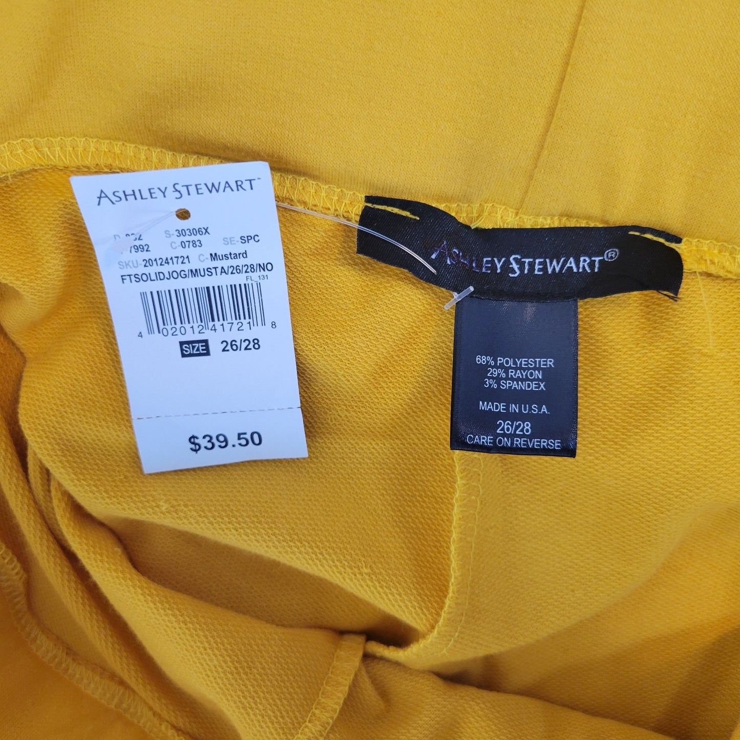 Ashley Stewart Womens Pants 26 28 Plus Pull On Tapered Gold Cuffed Hems Comfy