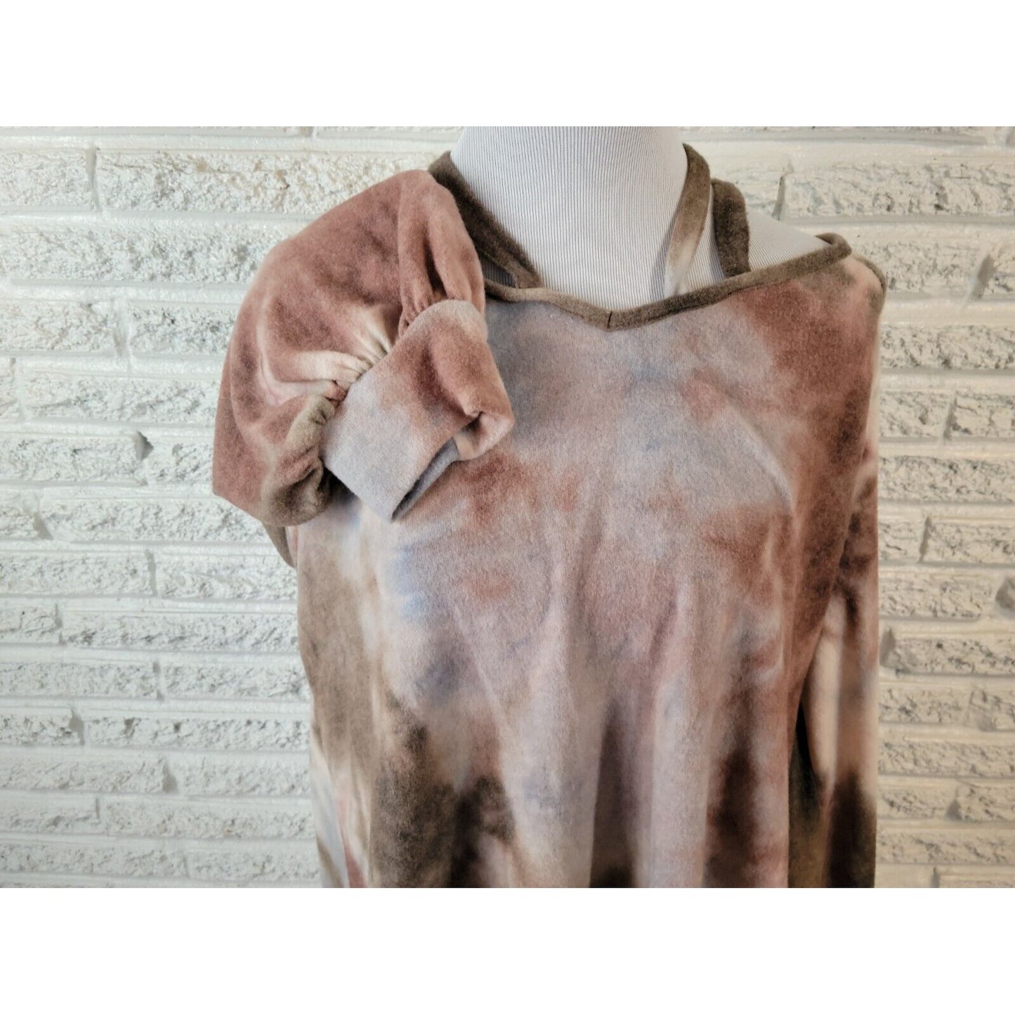 Oddy Womens Sweatshirt 3XL Pullover Criss Cross Cold Shoulder Watercolor Raglan