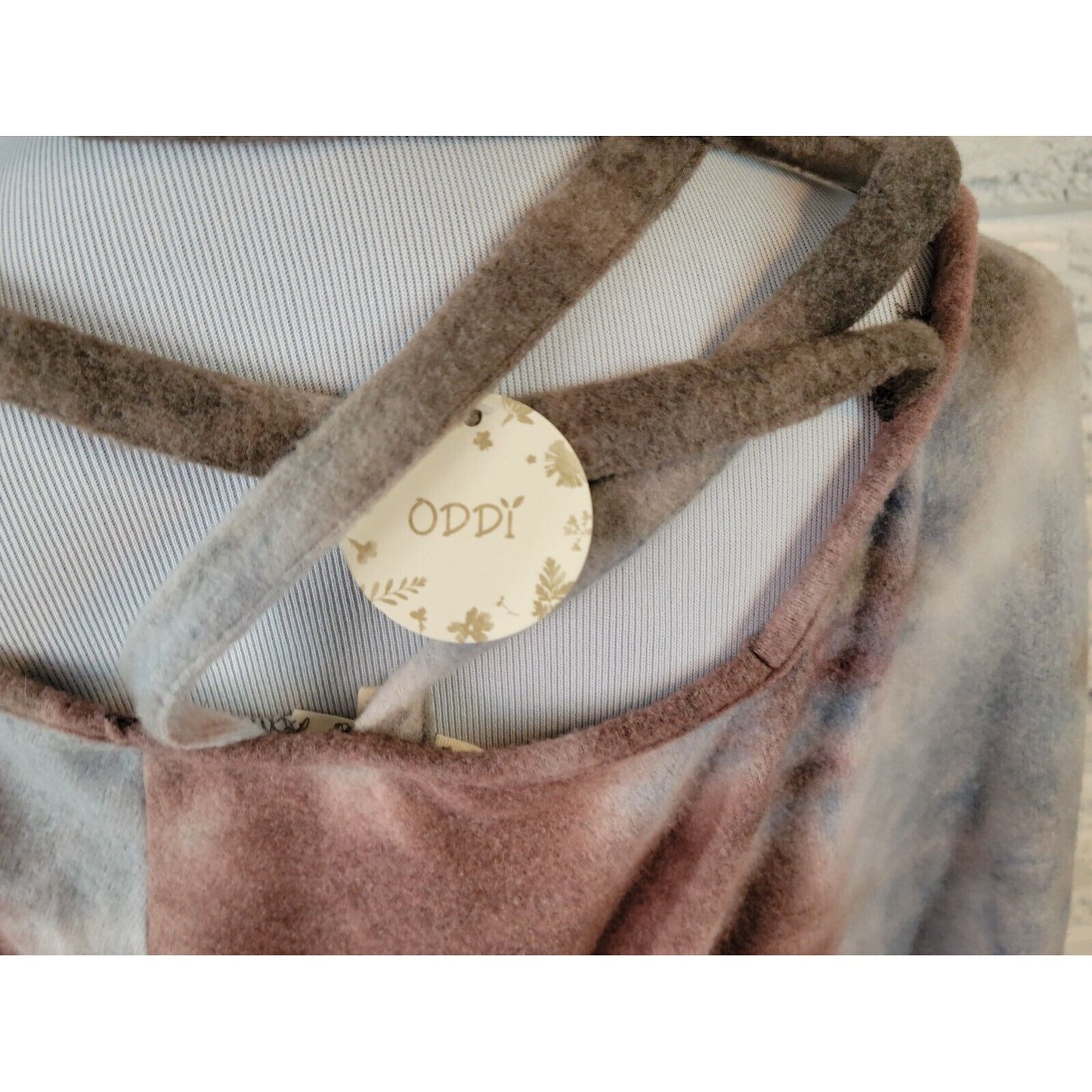 Oddy Womens Sweatshirt 3XL Pullover Criss Cross Cold Shoulder Watercolor Raglan