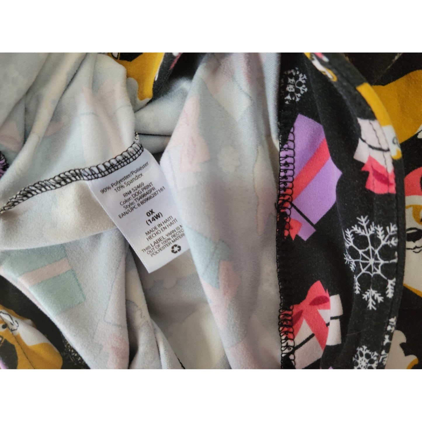 Christmas Terra Sky Womens Pants 0X 14W Plus Corgi Dog Black Pull On Poly Blend