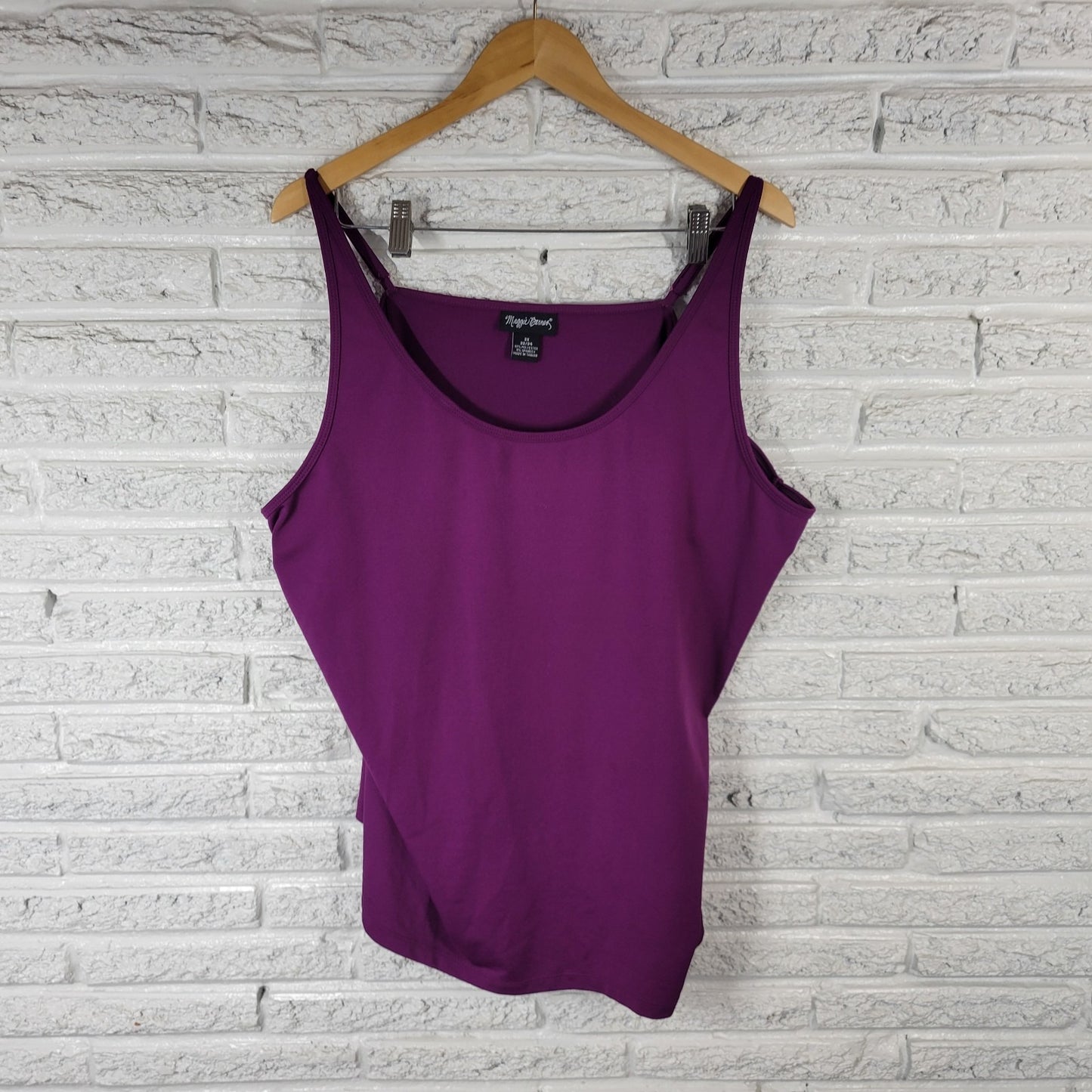 Maggie Barnes Womens Top 2X Plus Camisole Adjustable Spaghetti Strap Purple