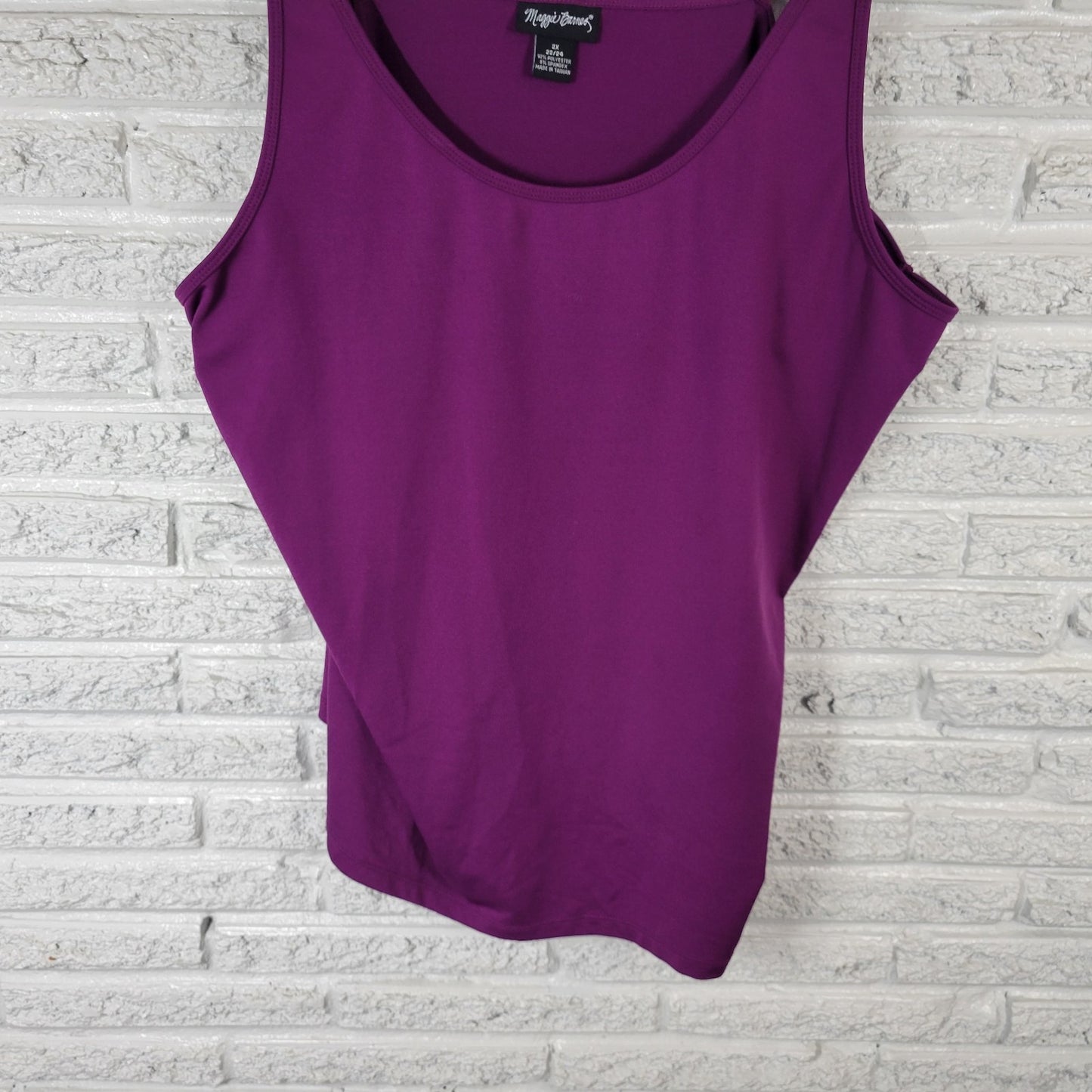 Maggie Barnes Womens Top 2X Plus Camisole Adjustable Spaghetti Strap Purple