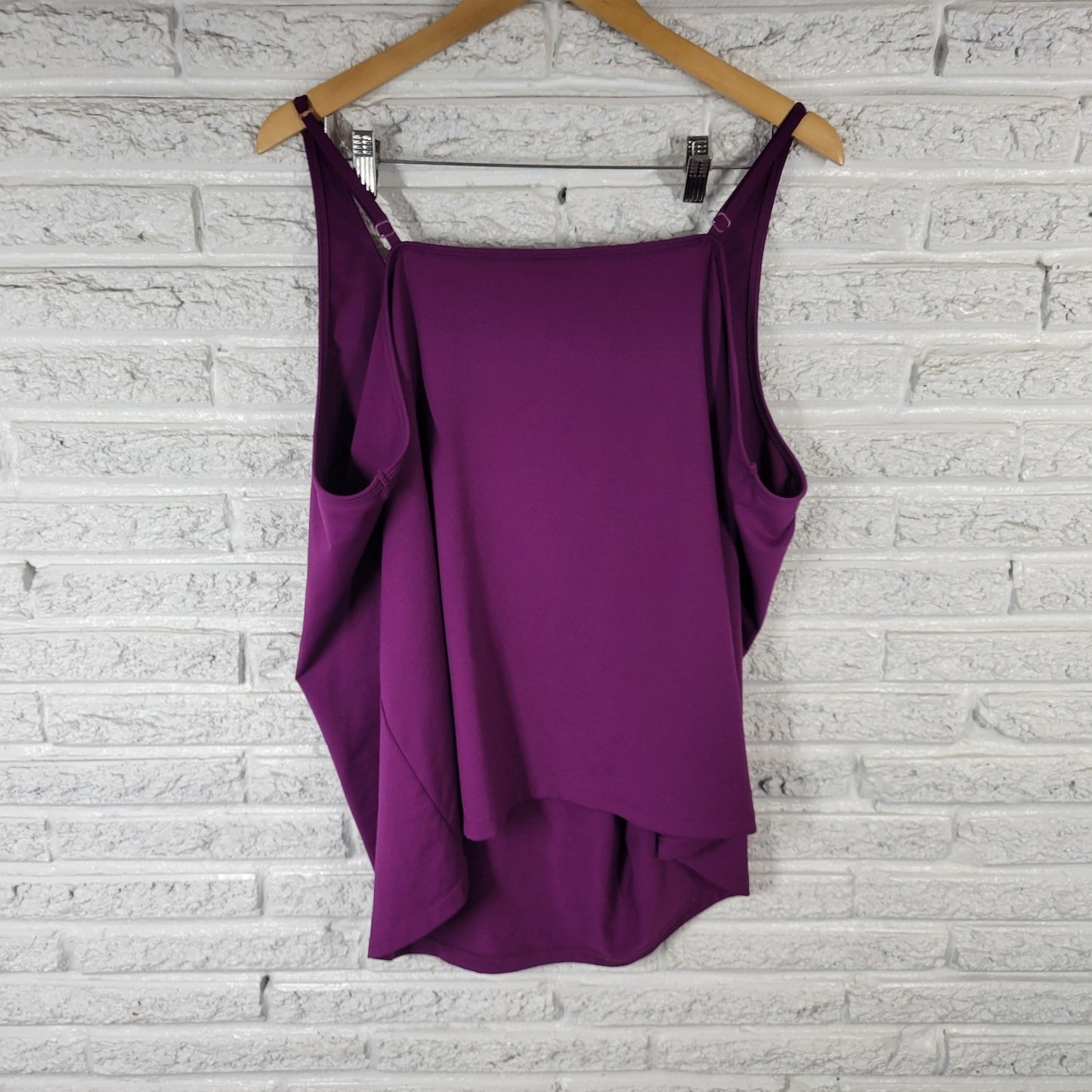 Maggie Barnes Womens Top 2X Plus Camisole Adjustable Spaghetti Strap Purple