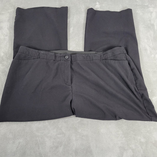 Lane Bryant Women Pants 26P Petite Plus Straight Leg Black Poly Blend Zip Office