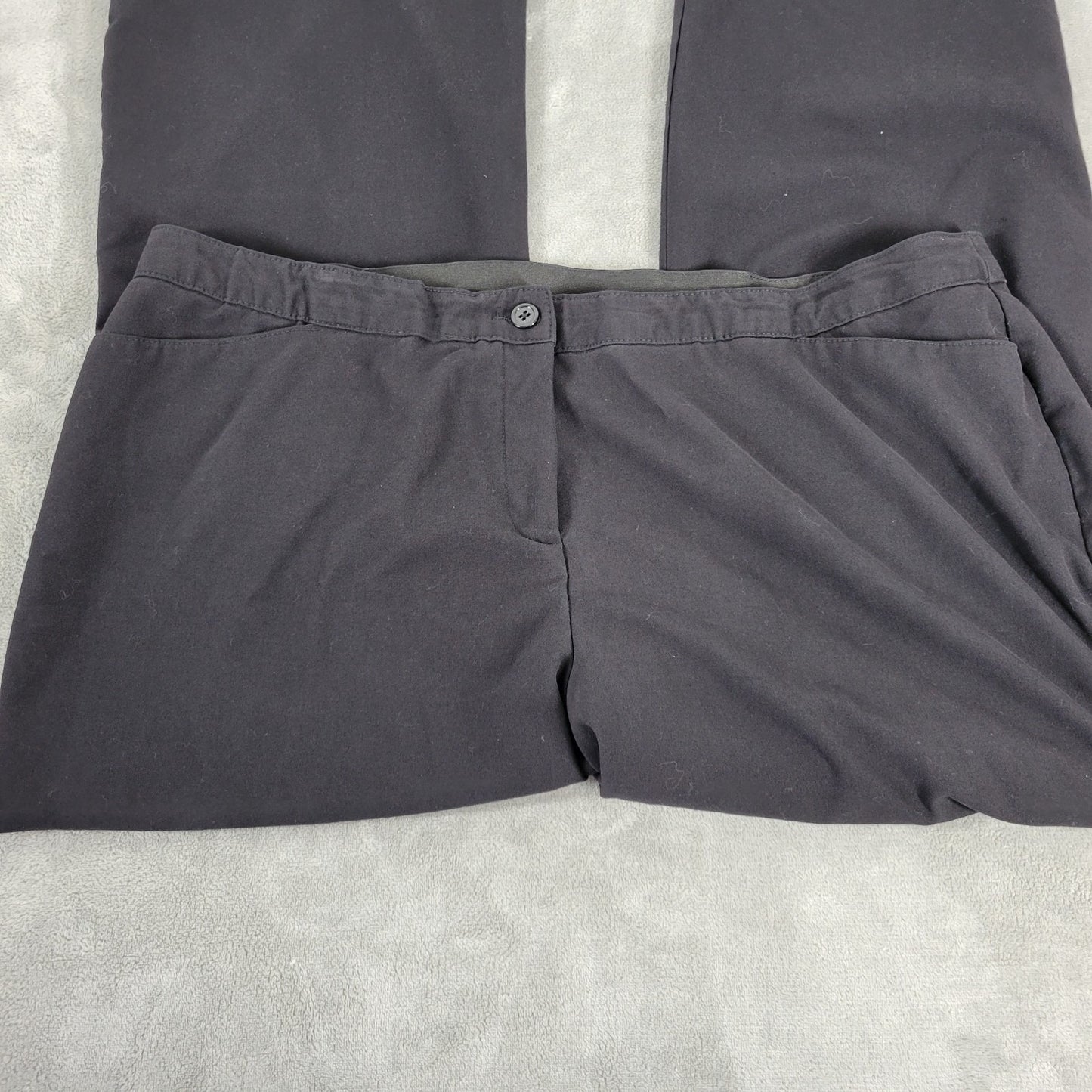 Lane Bryant Women Pants 26P Petite Plus Straight Leg Black Poly Blend Zip Office