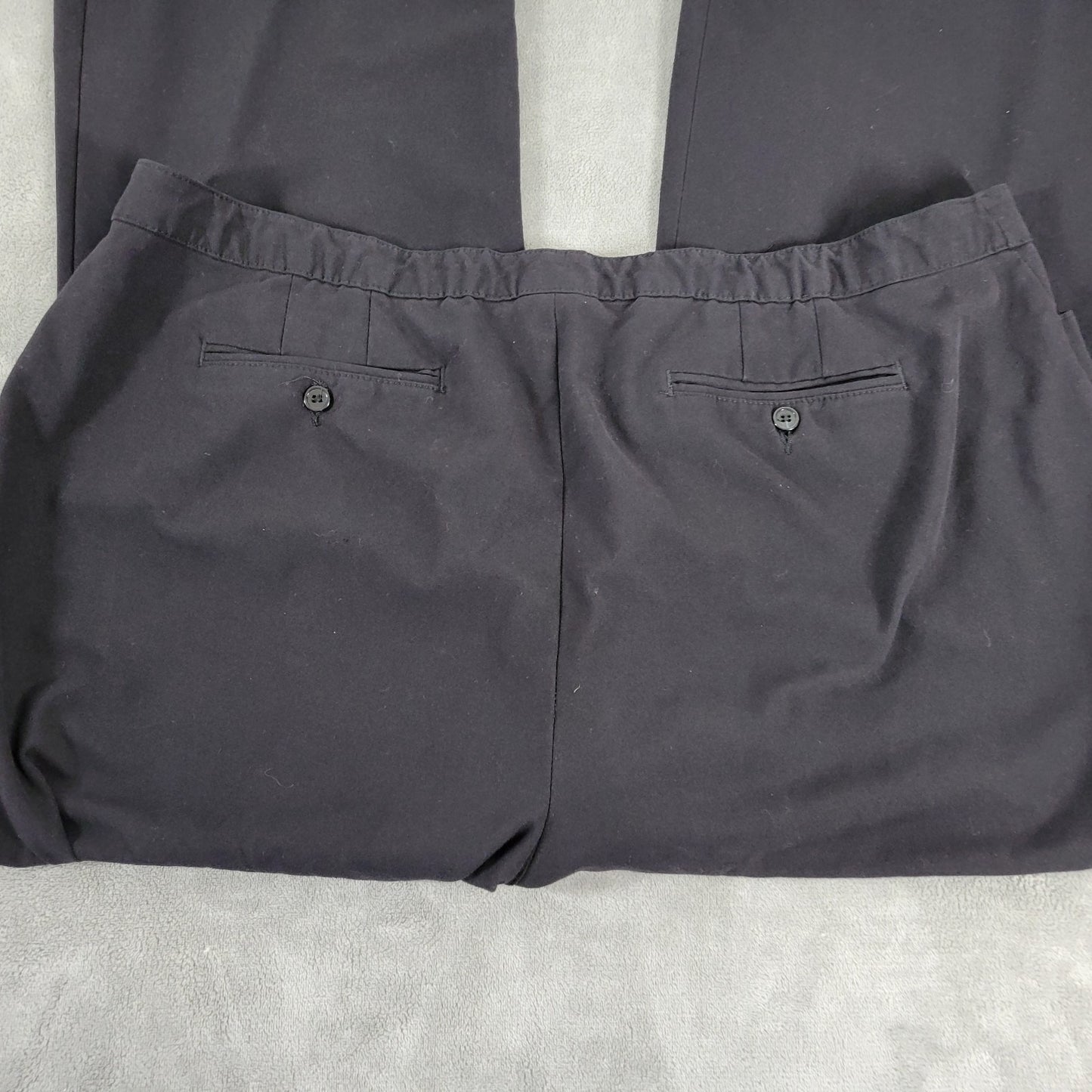 Lane Bryant Women Pants 26P Petite Plus Straight Leg Black Poly Blend Zip Office