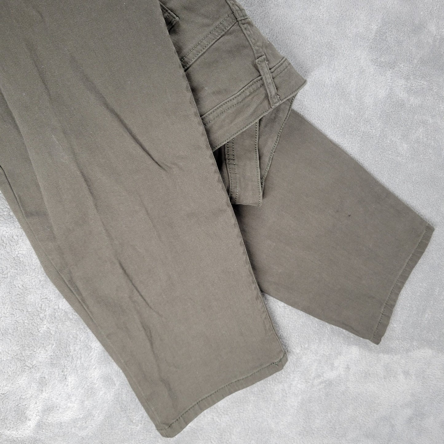 Style Co Womens Jeans 20W Plus Slim Straight Leg Army Green Cotton Blend Zip Fly