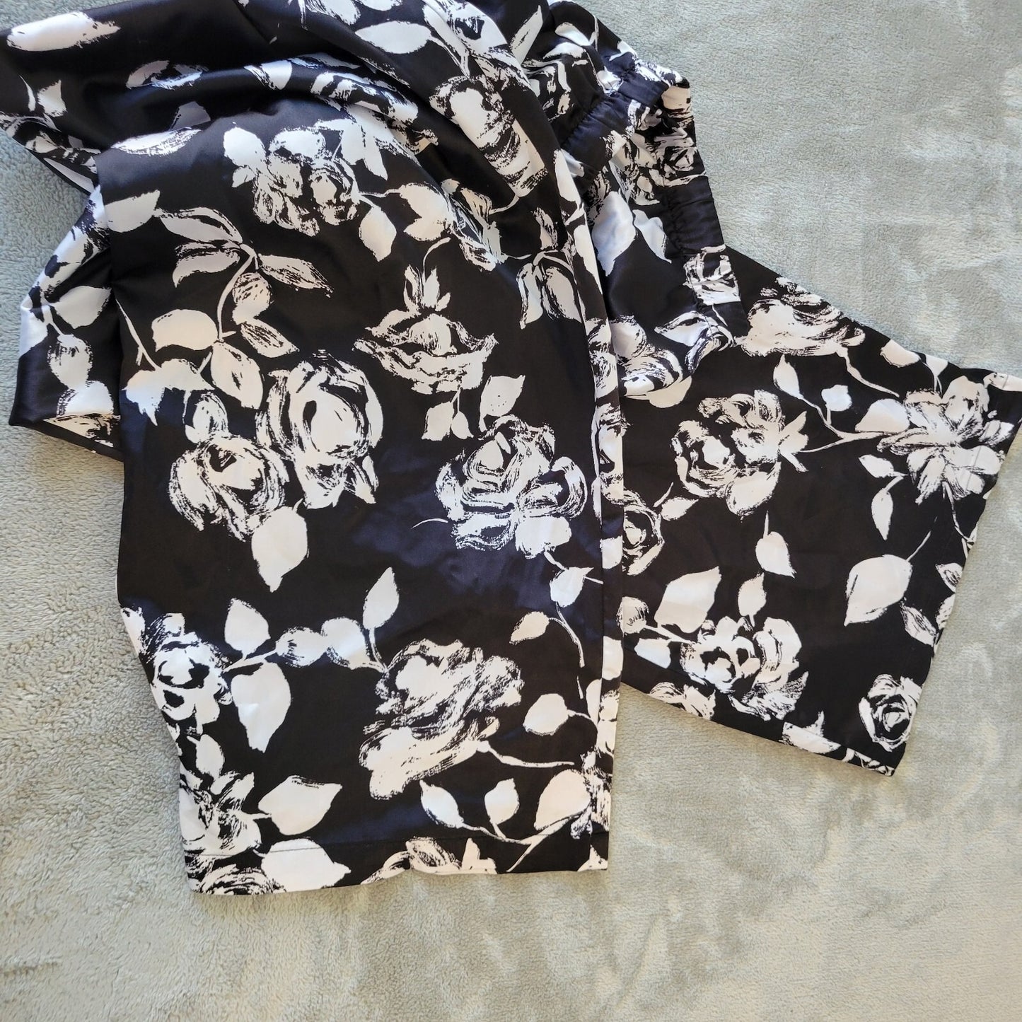 JLo Jennifer Lopez Womens Pajama Pants XL Black Floral Lightweight Poly Blend