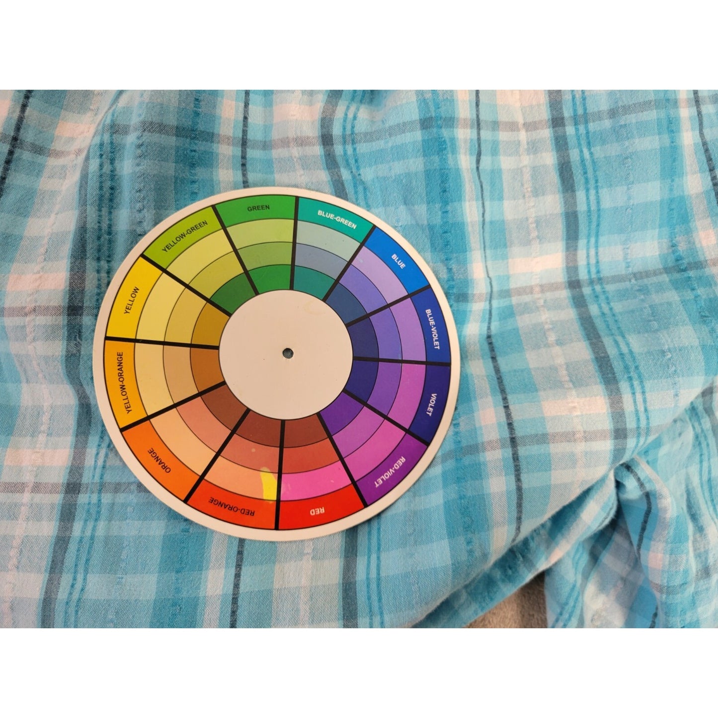 Roamans Women Shorts 30W Plus Blue Plaid Elastic Waist Seersucker Pockets Cotton