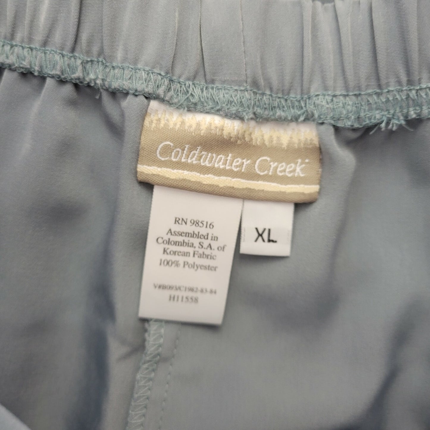 Coldwater Creek Womens Pants Extra Large Straight Leg Pull On Comfy Gray Blue