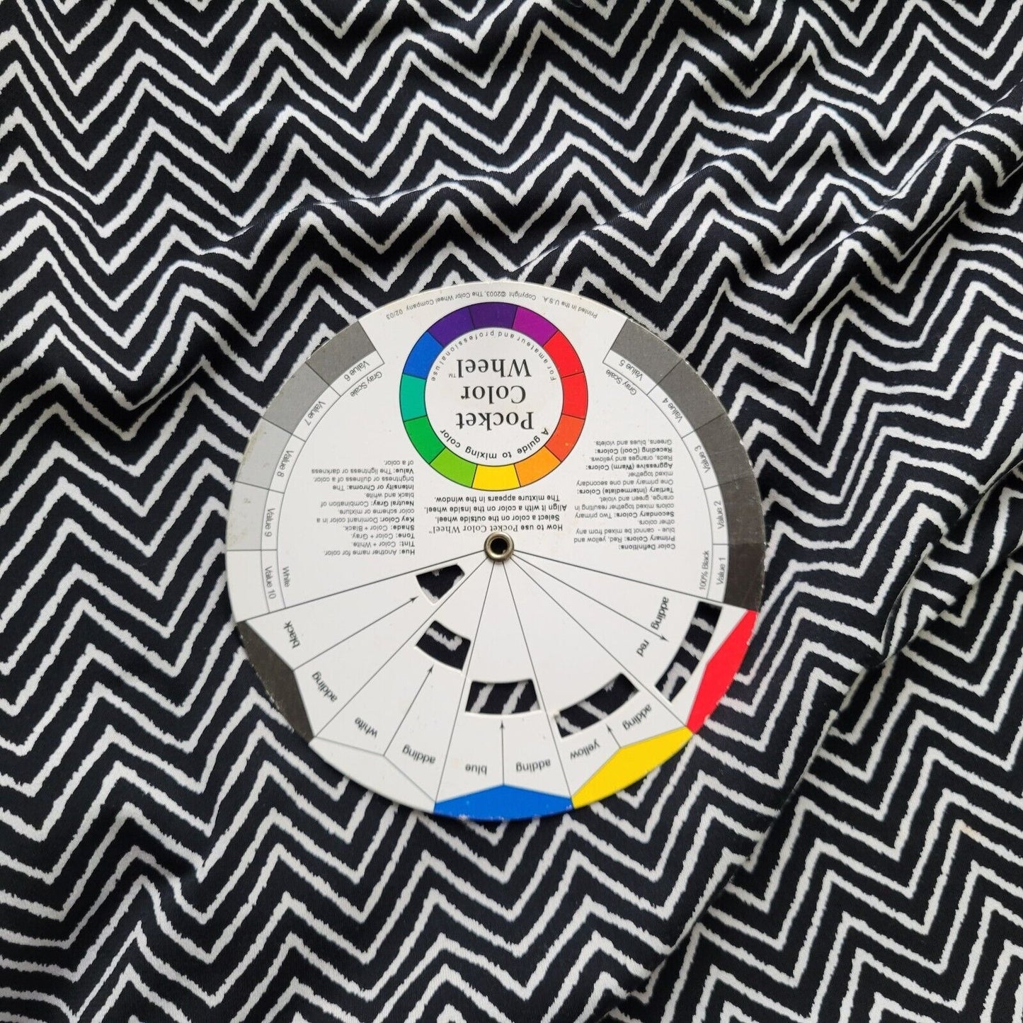 Charter Club Women Top 3X Plus Tunic Cuff Sleeve Poly Blend Black White Zig Zag