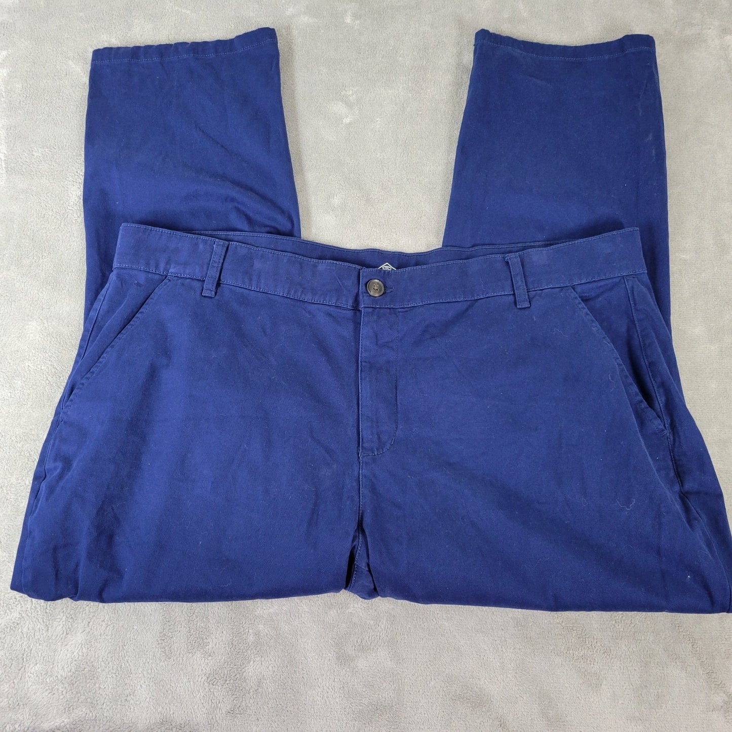 St Johns Bay Womens Pants 20W Plus Girlfriend Blue Comfy Cotton Blend Zip Fly