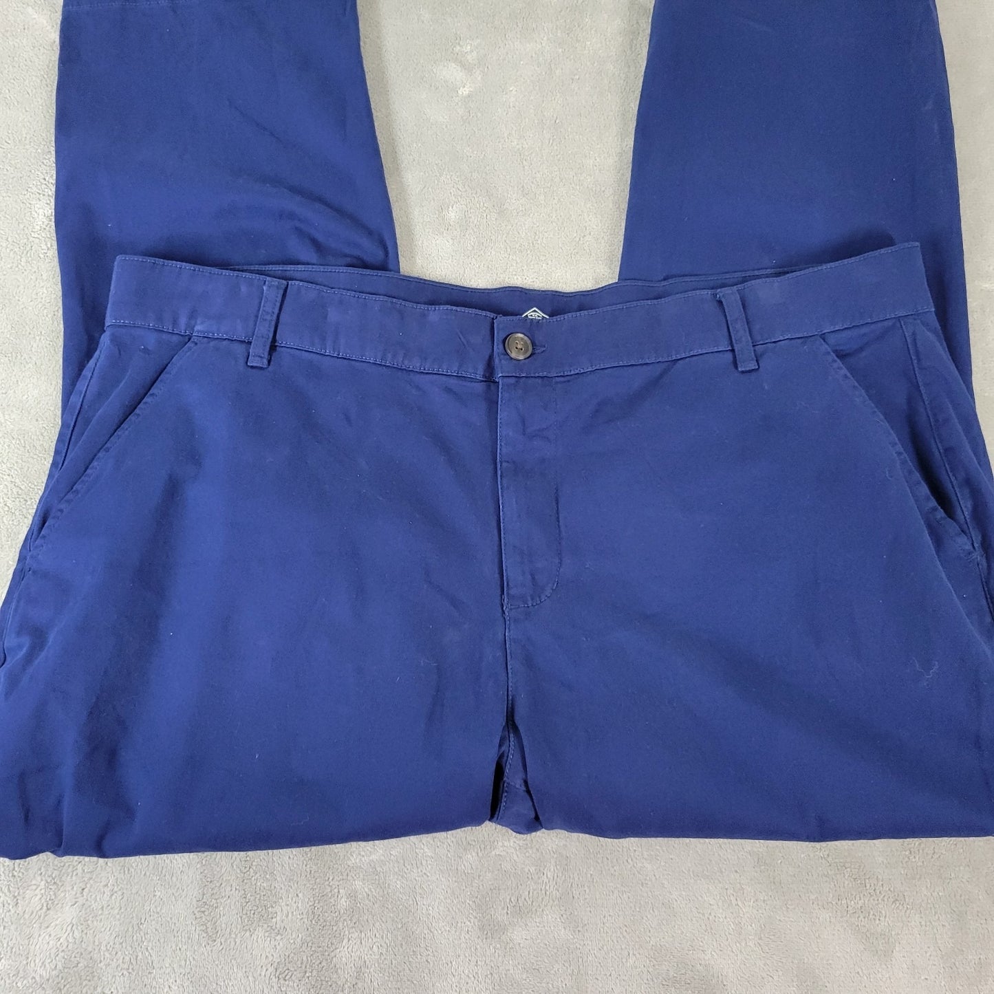 St Johns Bay Womens Pants 20W Plus Girlfriend Blue Comfy Cotton Blend Zip Fly