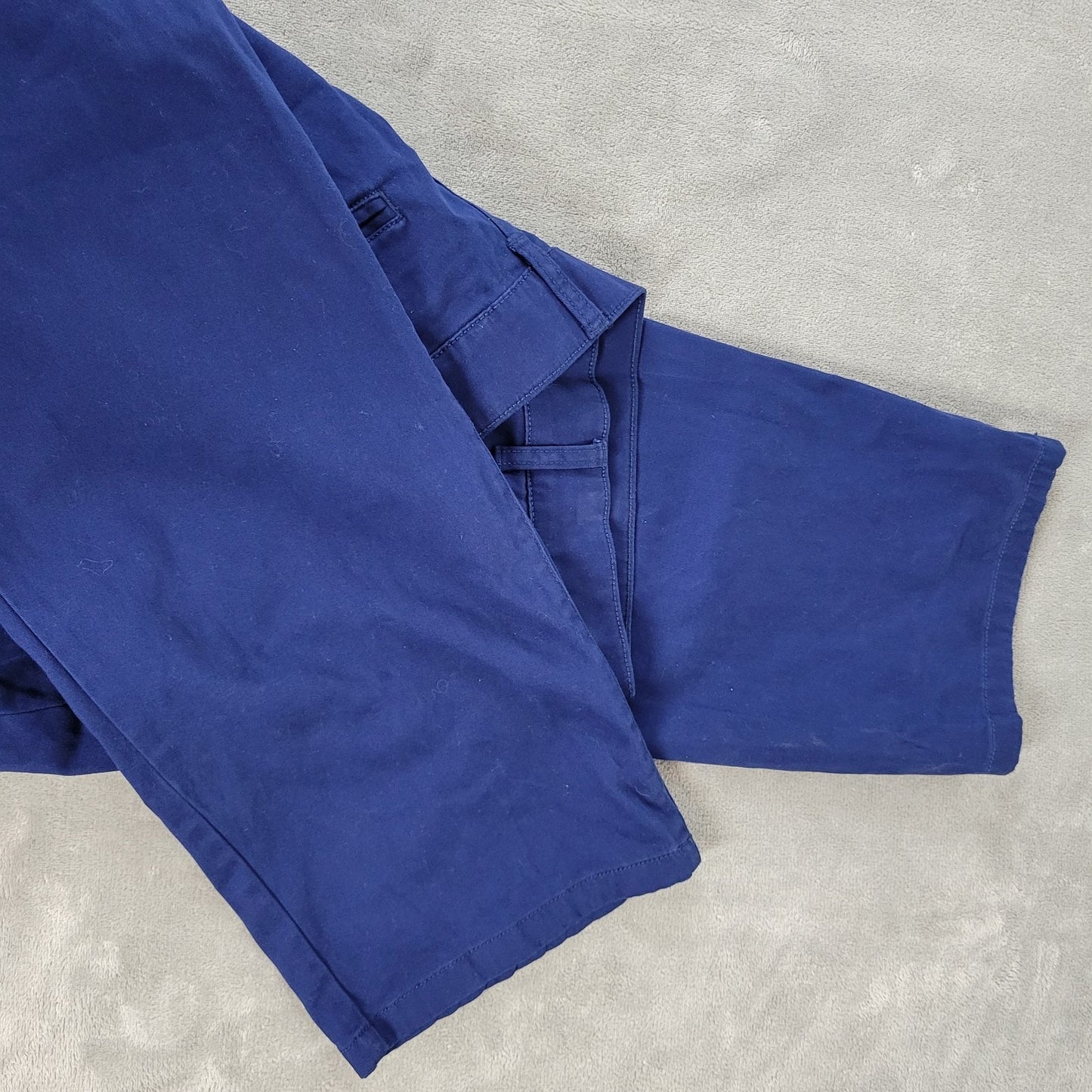 St Johns Bay Womens Pants 20W Plus Girlfriend Blue Comfy Cotton Blend Zip Fly