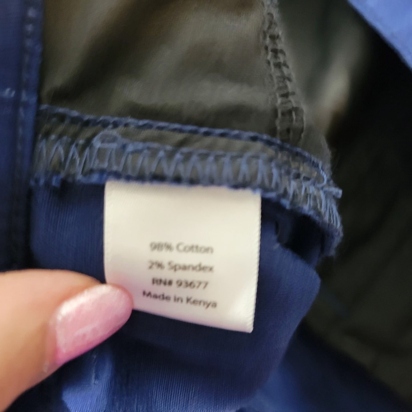 St Johns Bay Womens Pants 20W Plus Girlfriend Blue Comfy Cotton Blend Zip Fly