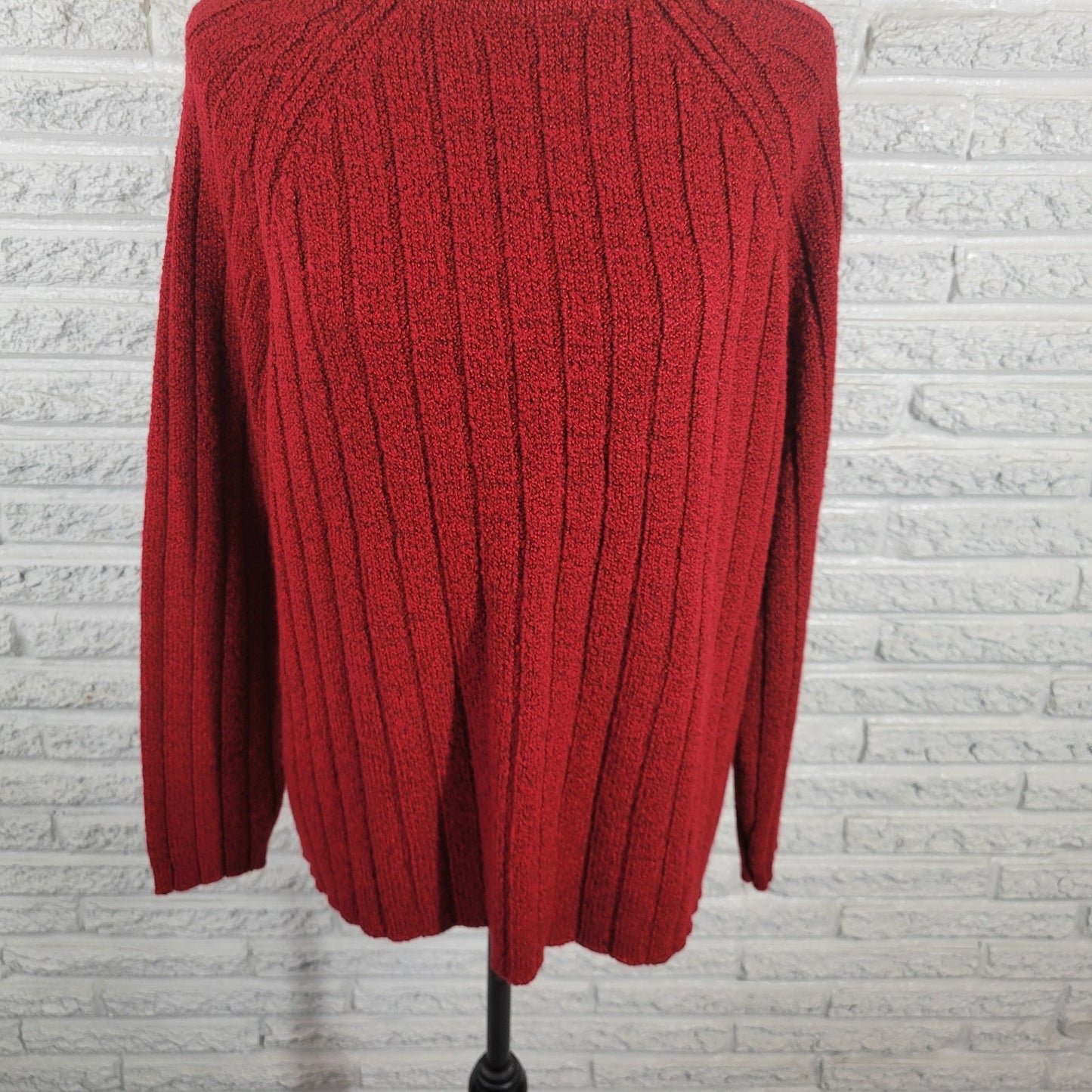 White Stag Womens Sweater XL 16 18 Long Sleeve Red Soft Mock Turtleneck Casual