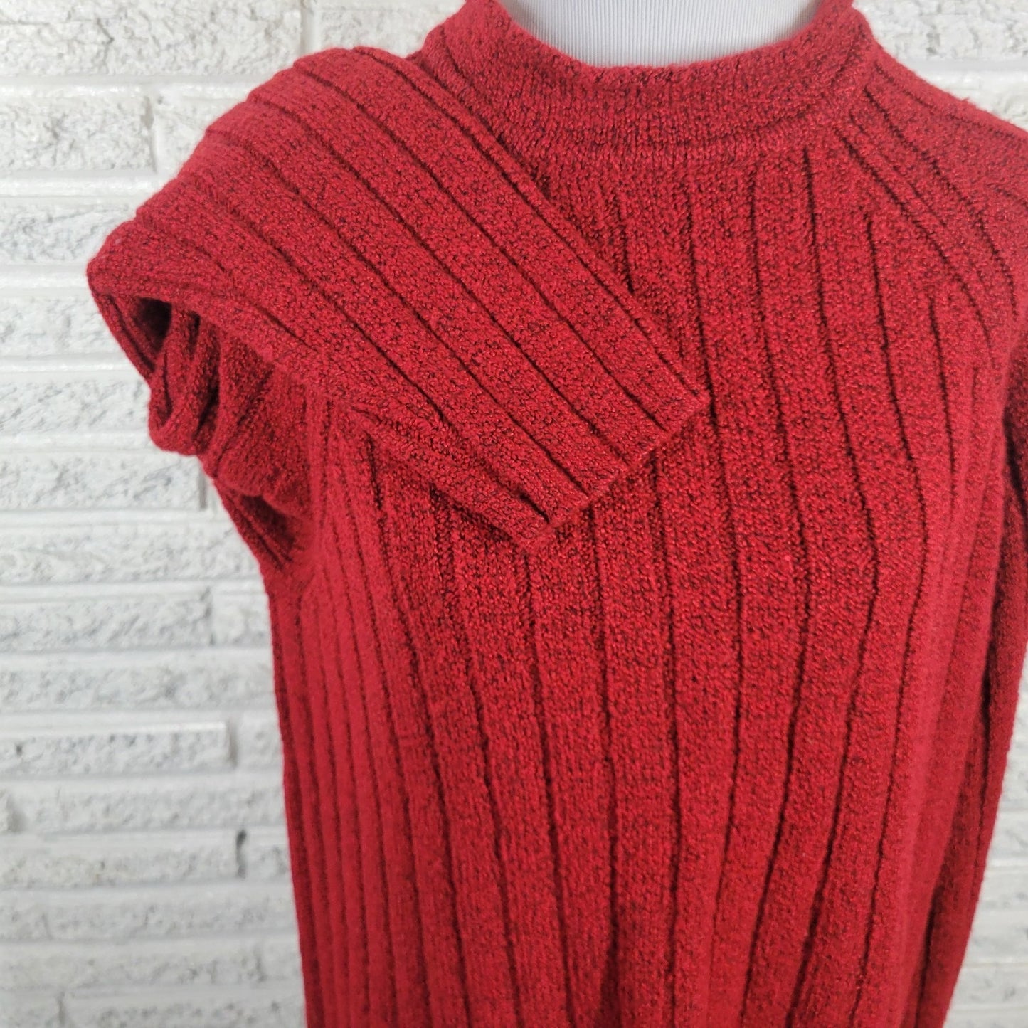 White Stag Womens Sweater XL 16 18 Long Sleeve Red Soft Mock Turtleneck Casual