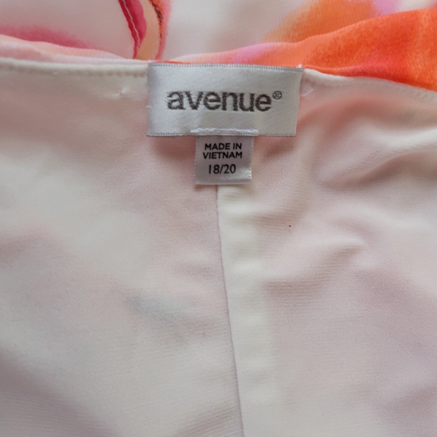 Avenue Womens Top 18 20 Plus Kimono Sleeve Lightweight Polyester Pink Floral