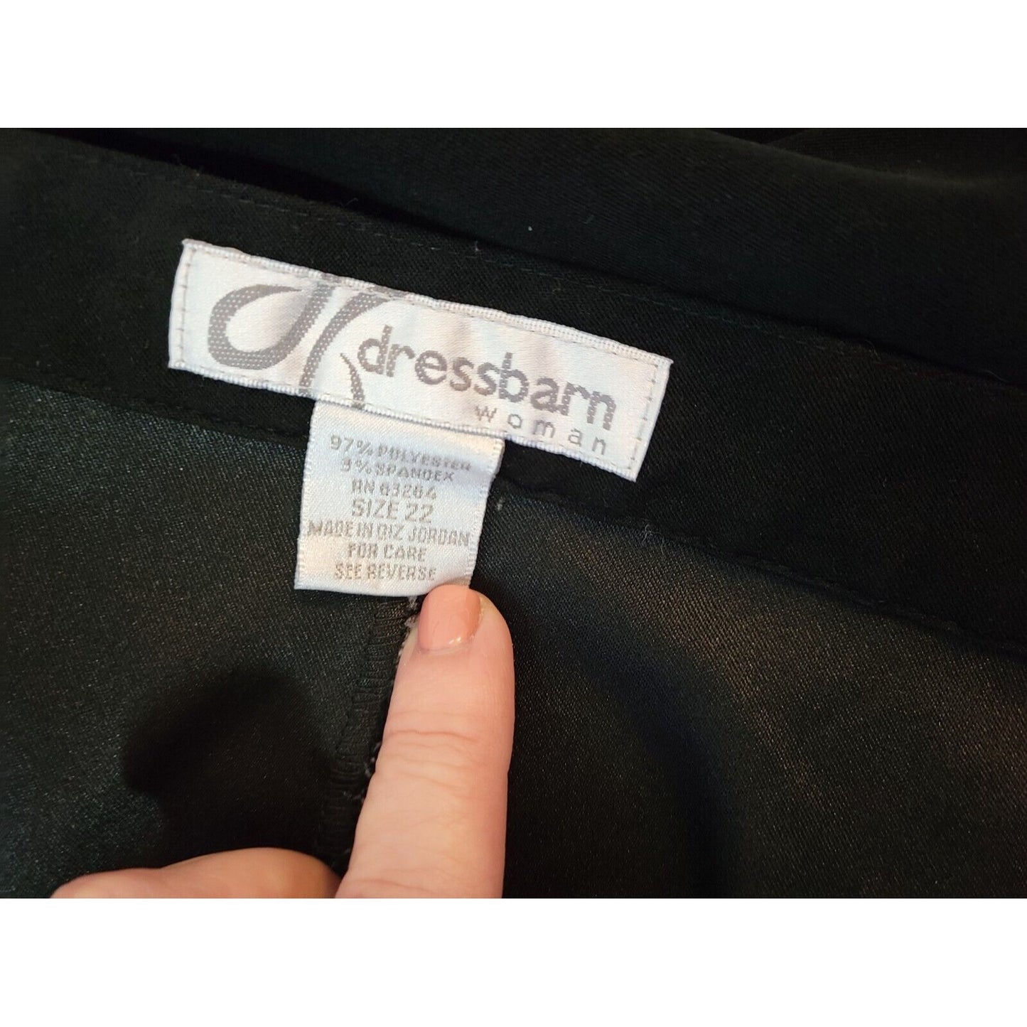 Dress Barn Womens Pants 22 Plus Tapered Straight Leg Black Light Velour Zip