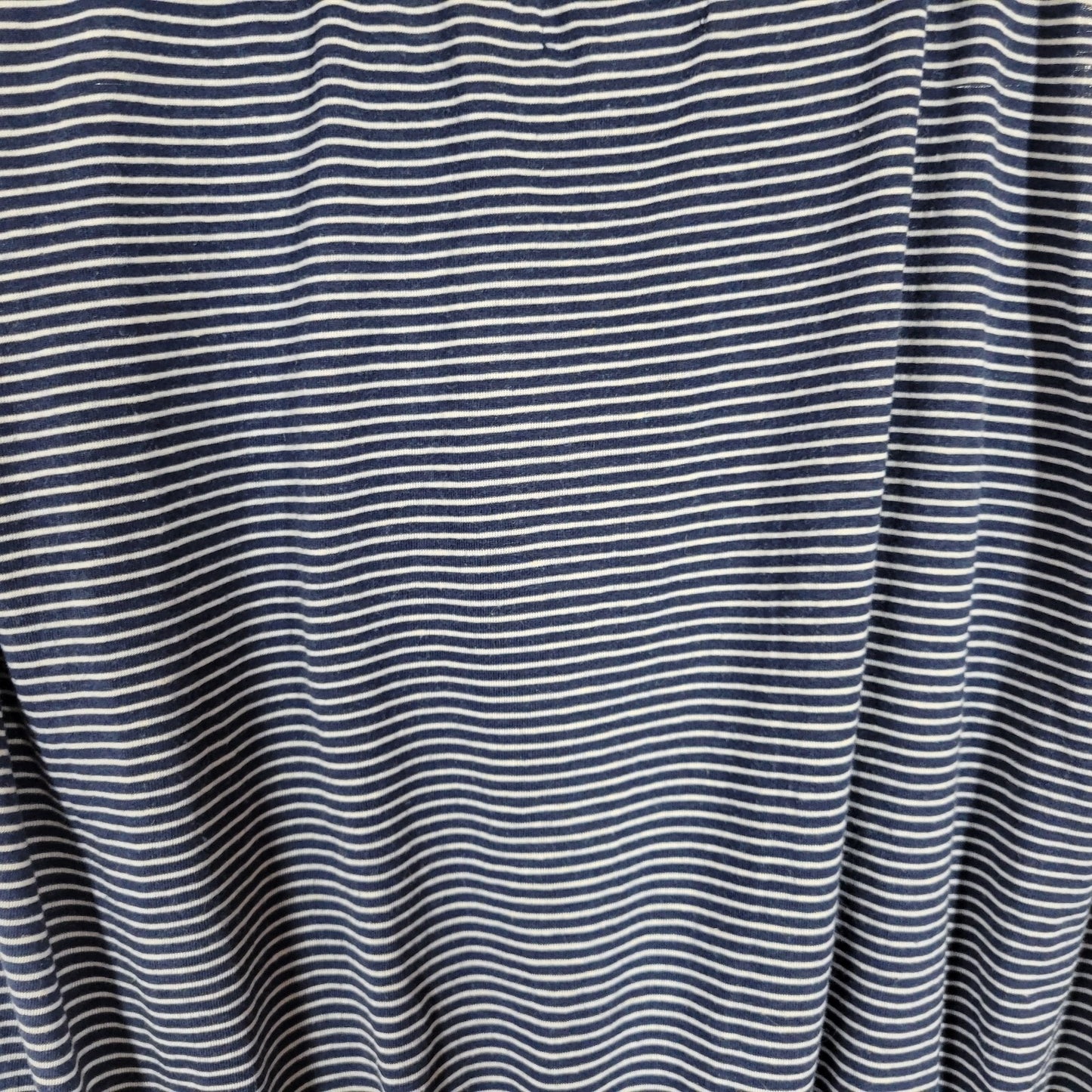 Liz Claiborne Women Top XL Dolman Sleeve Blue Stripe Linen Polyester Lightweight