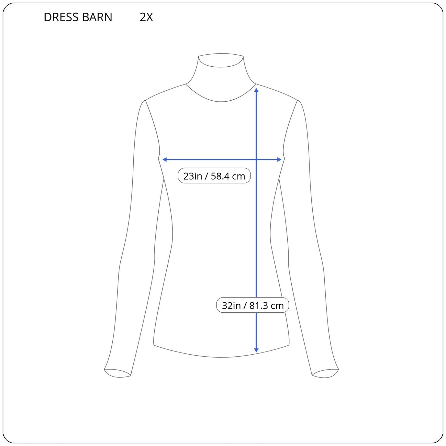 Dress Barn Womens Sweater 2X Plus Pullover Tunic Cowl Neck Blue Stretch Career