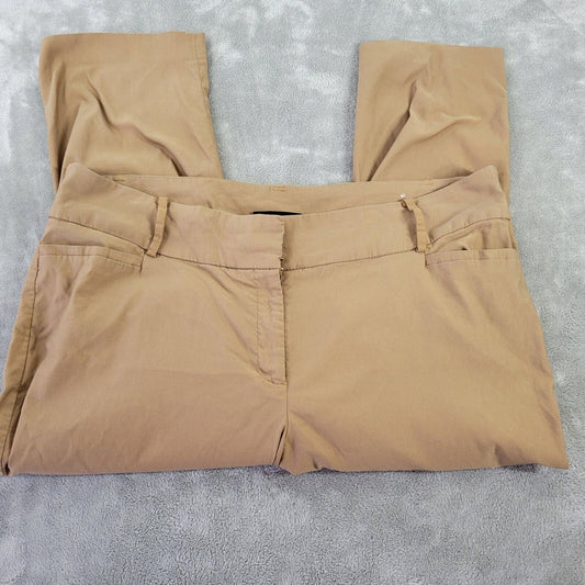 Lane Bryant Womens Pants 24 Plus Capri Tan Comfy Pockets Zip Fly Casual Travel