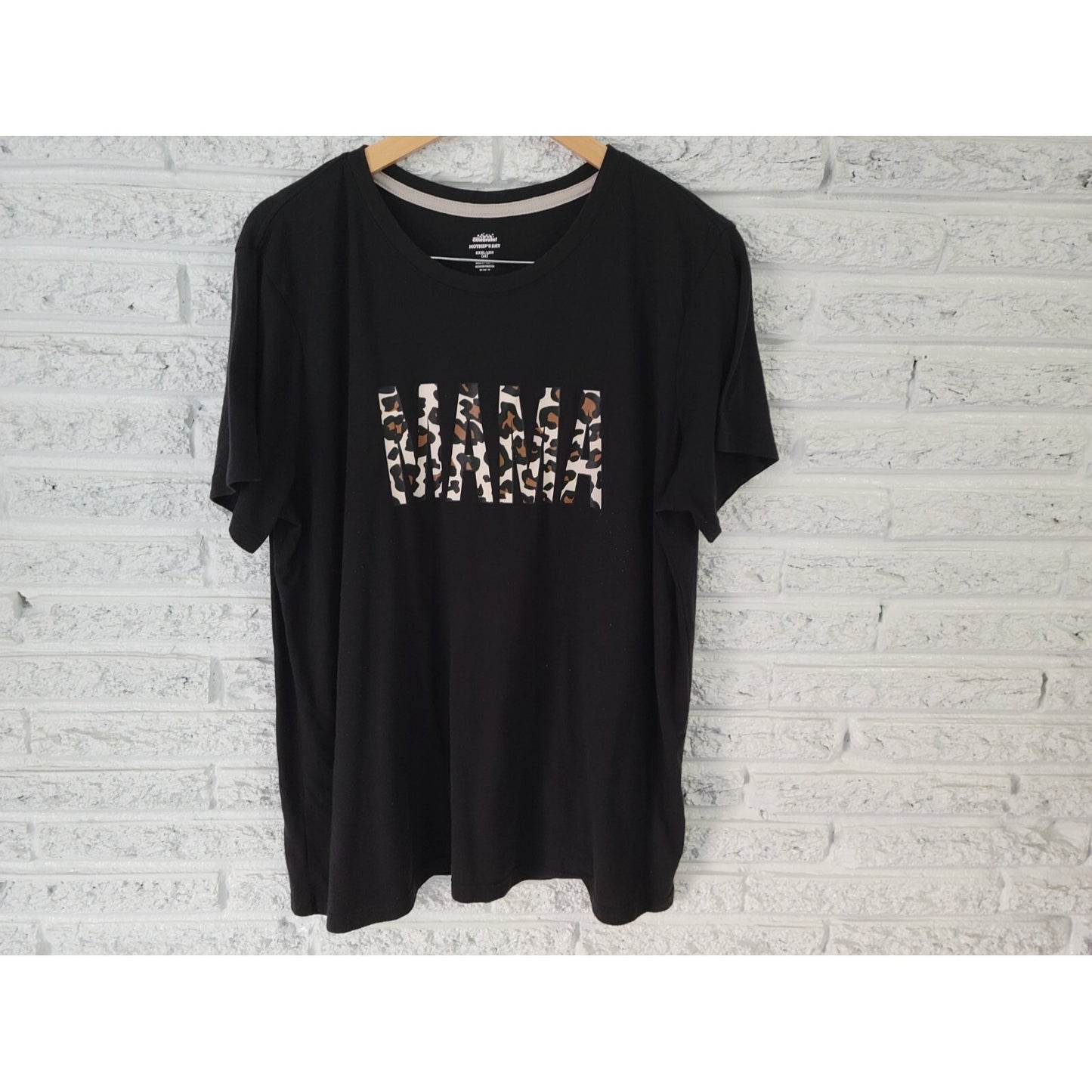 Celebrate Mothers Day Womens Shirt XXXL Plus Tee Mama Black Animal Print