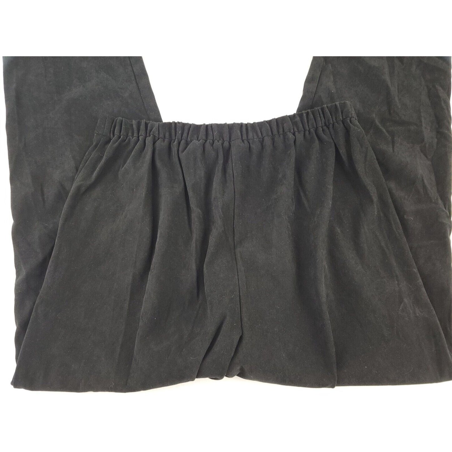 Briggs New York Womens Pants 18W Dress Pull On Straight Leg Black Velour Comfort