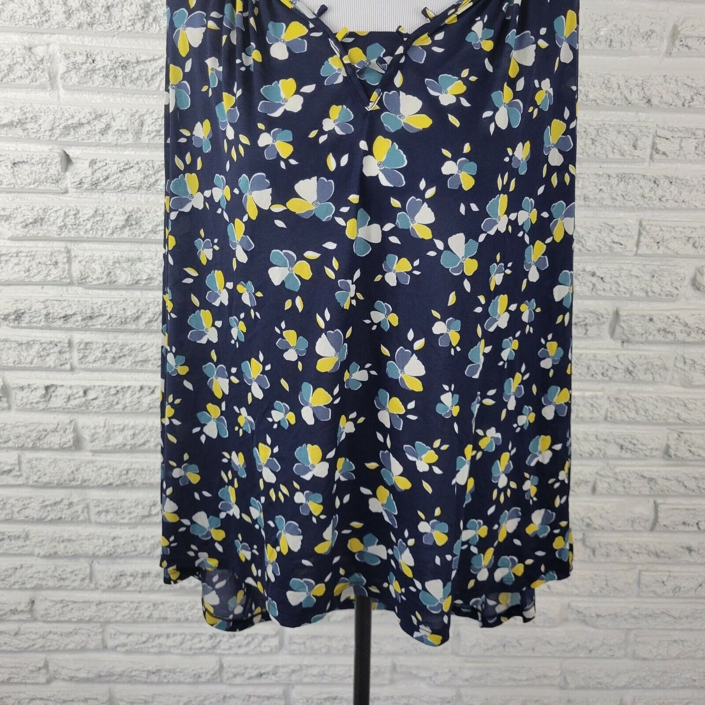 Style & Co Womens Top 3X Long Elastic Sleeves Pullover Casual Sheer Blue Floral