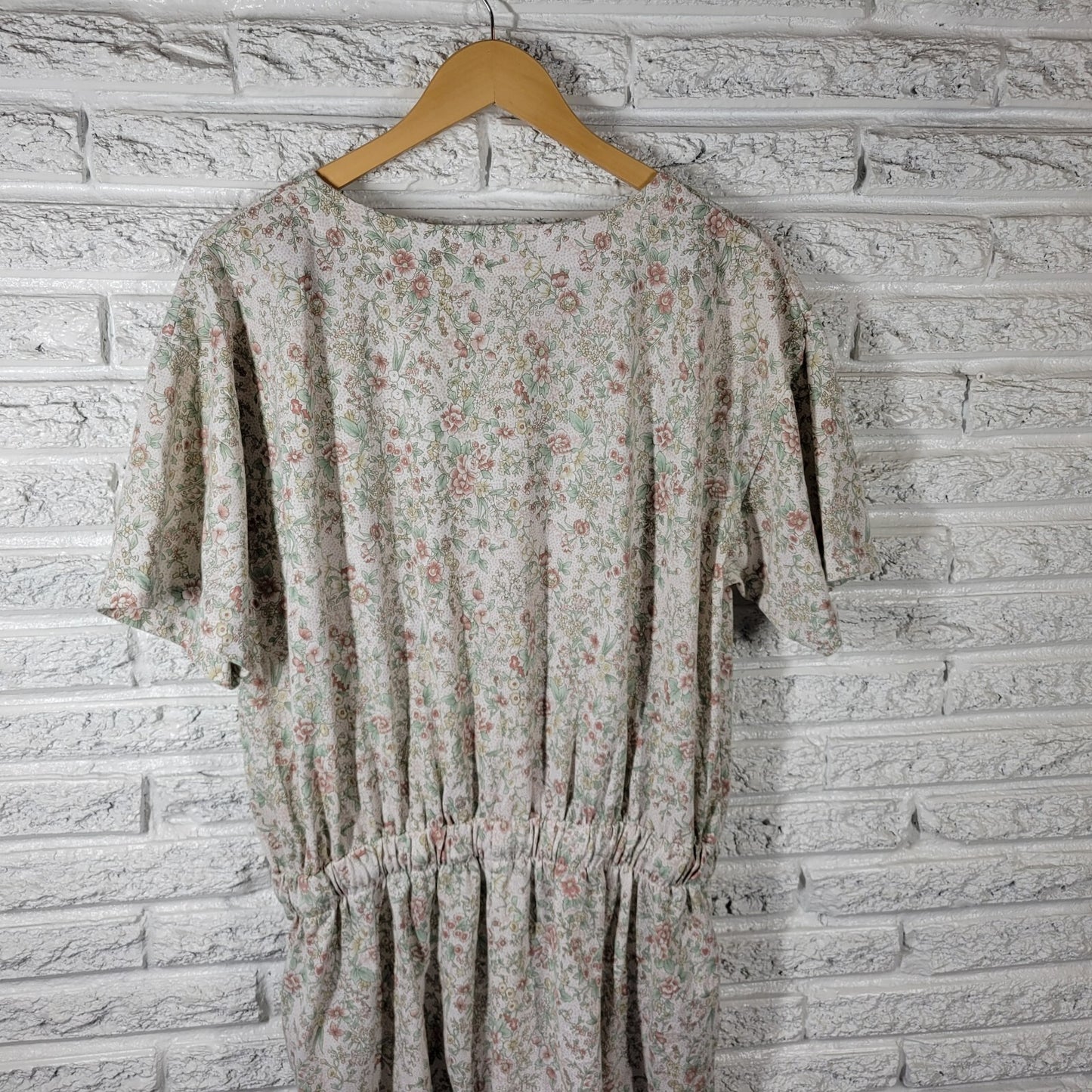 Shenanigans Women Romper 20 Plus Shorts Tan Floral Poly Blend Pockets Drawstring