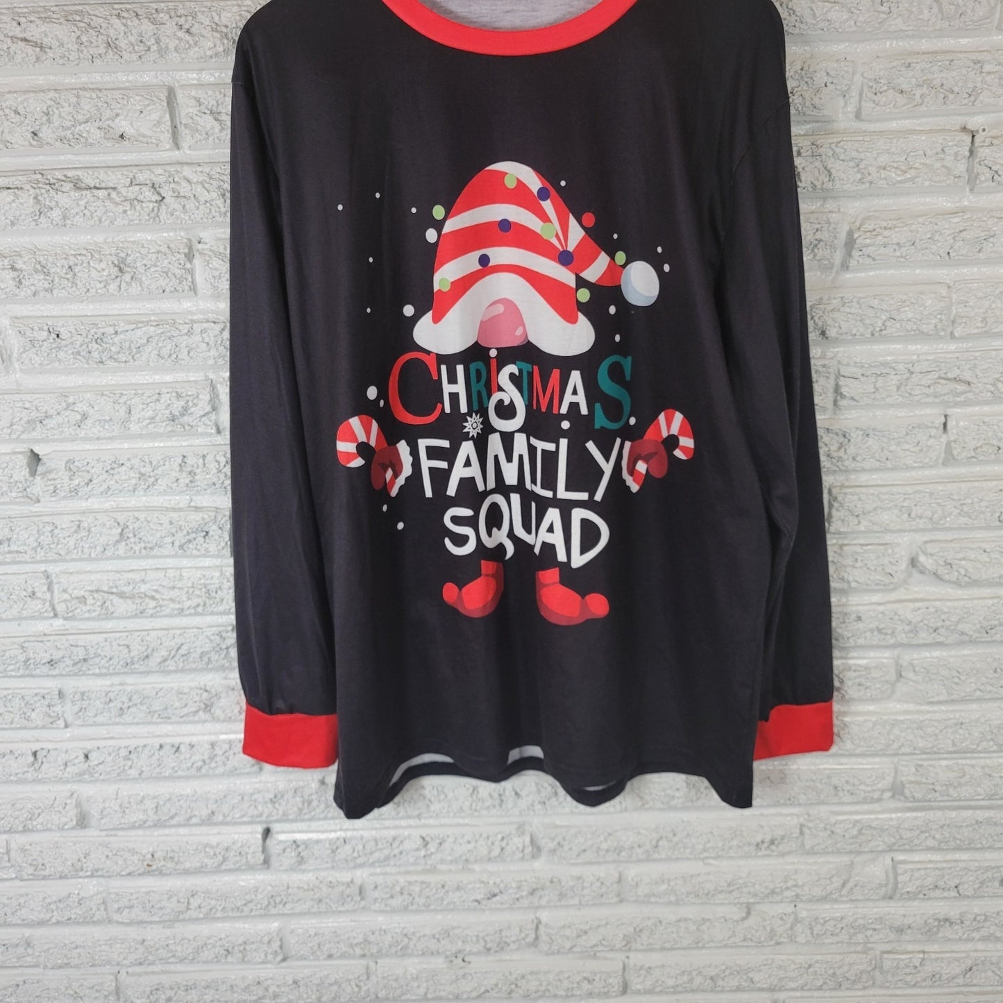Christmas Women Top Extra Large Long Sleeve Black Elf Family Squad Holiday Comfy