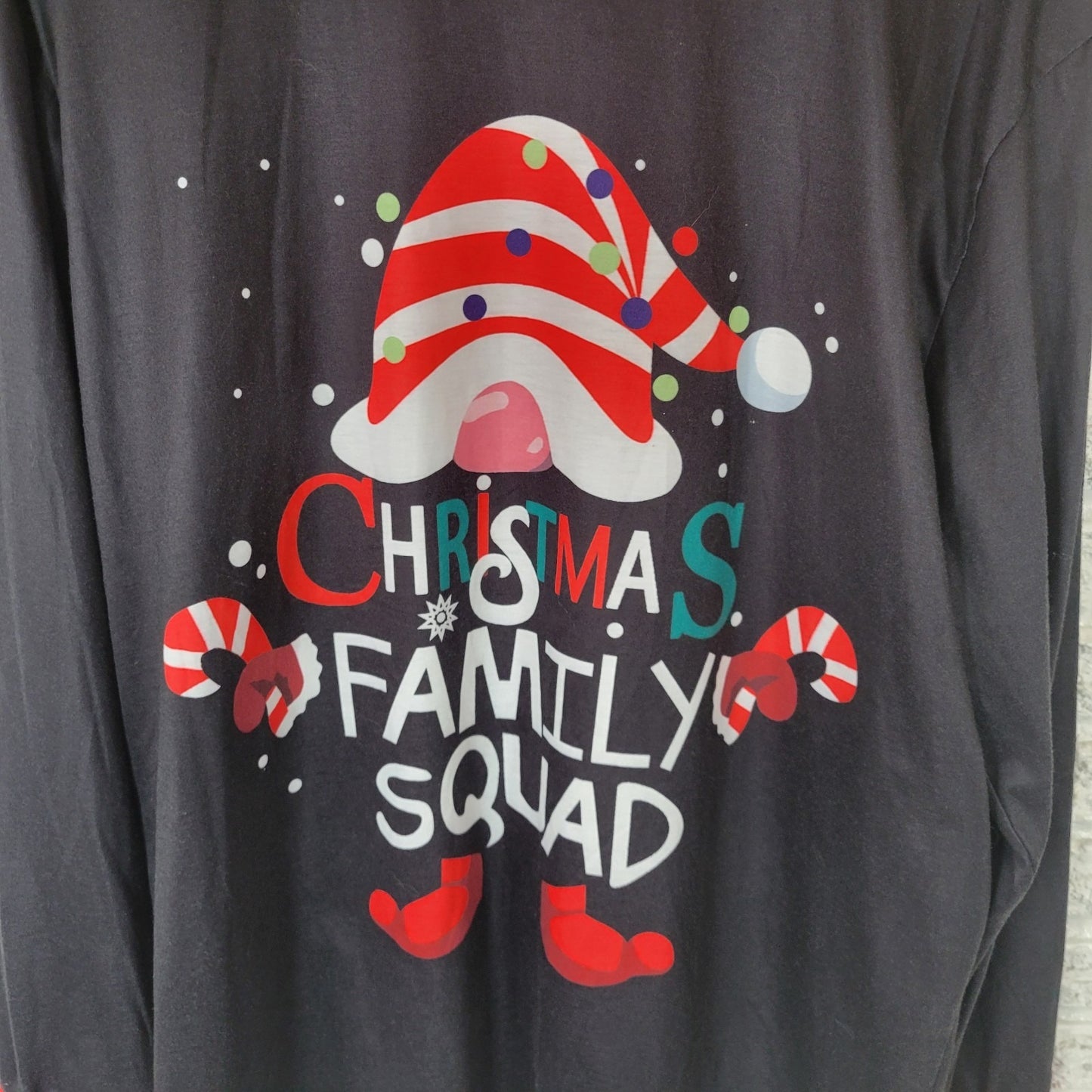 Christmas Women Top Extra Large Long Sleeve Black Elf Family Squad Holiday Comfy