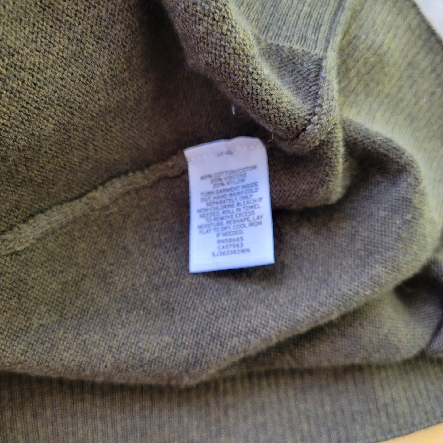 Sejour Womens Sweater 2X Plus Tunic 3/4 Sleeve Green Cowl Neck Soft Cotton Blend