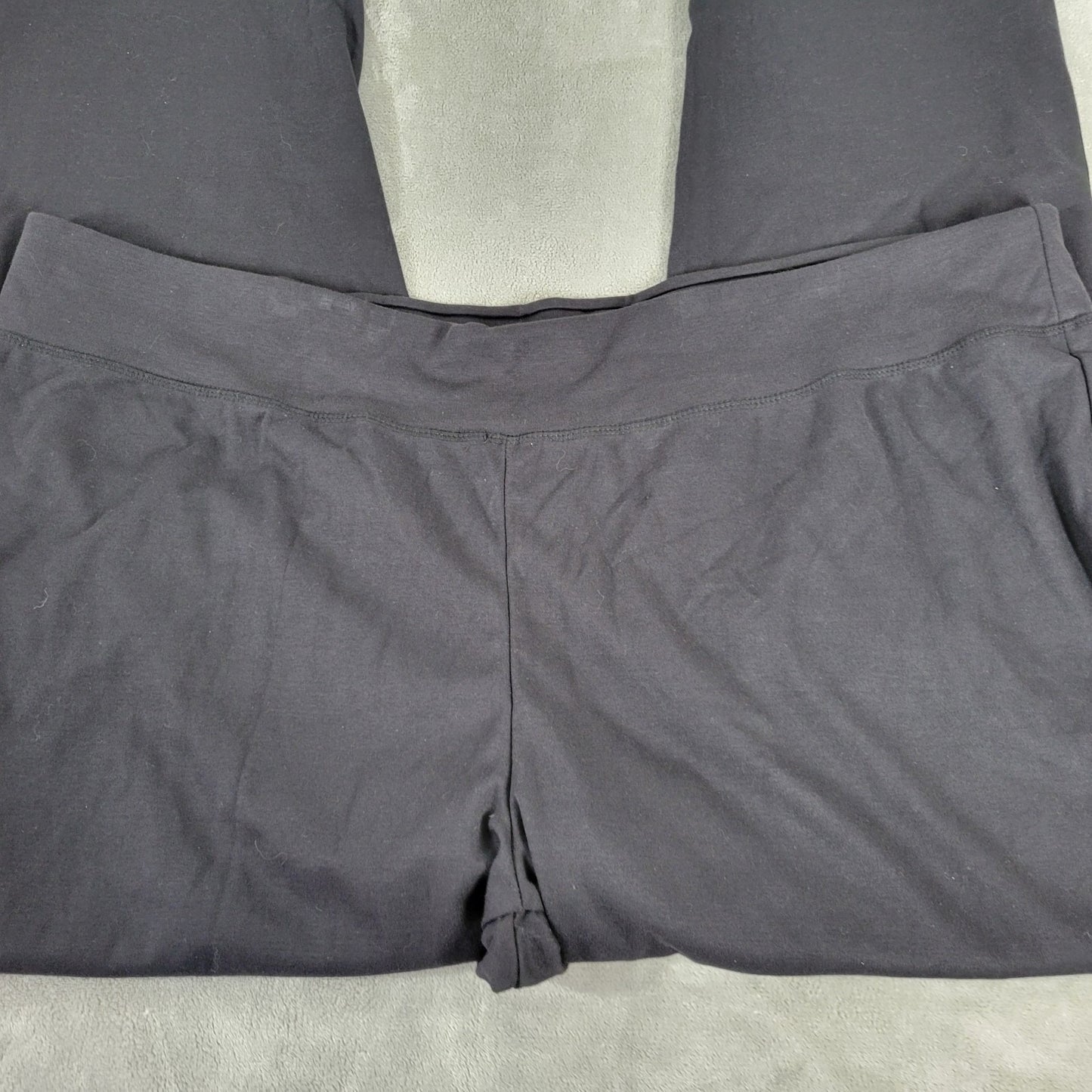 Catherines Womens Yoga Pants 5X Plus Pull On Black Cotton Blend Wide Waistband
