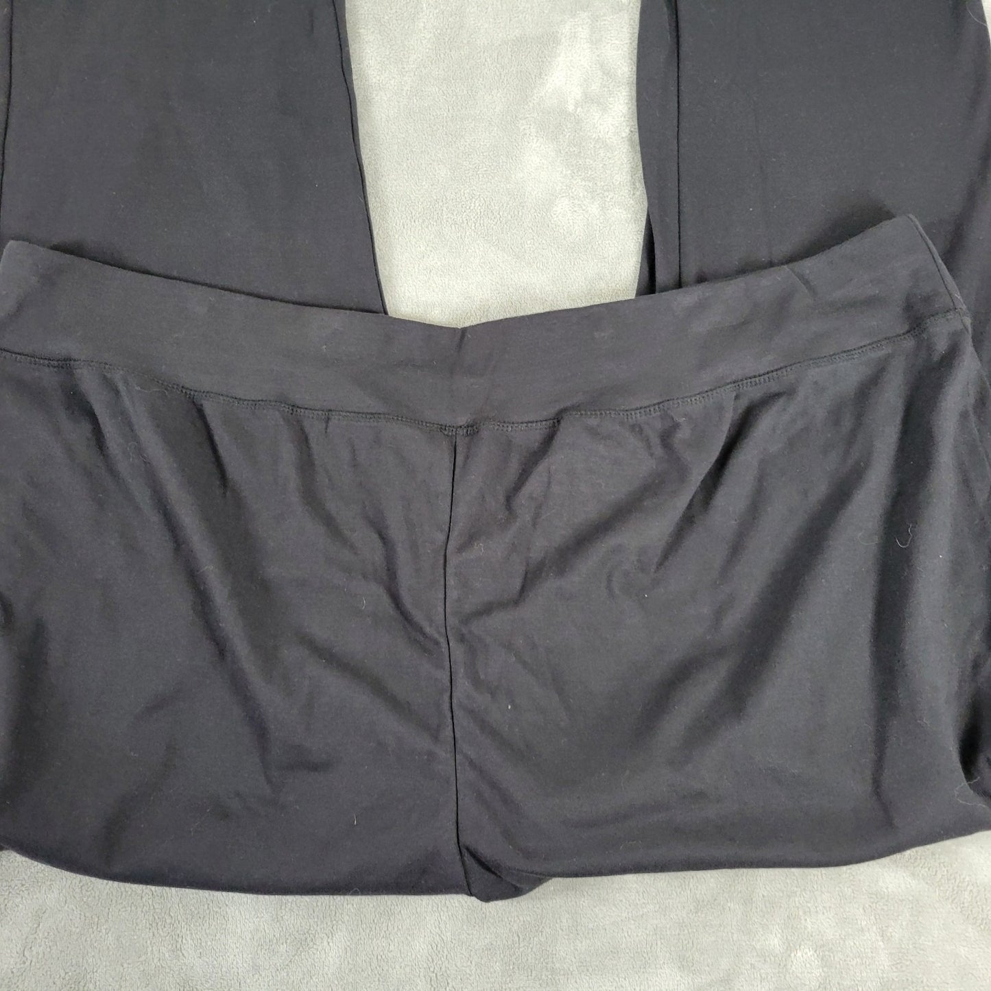 Catherines Womens Yoga Pants 5X Plus Pull On Black Cotton Blend Wide Waistband