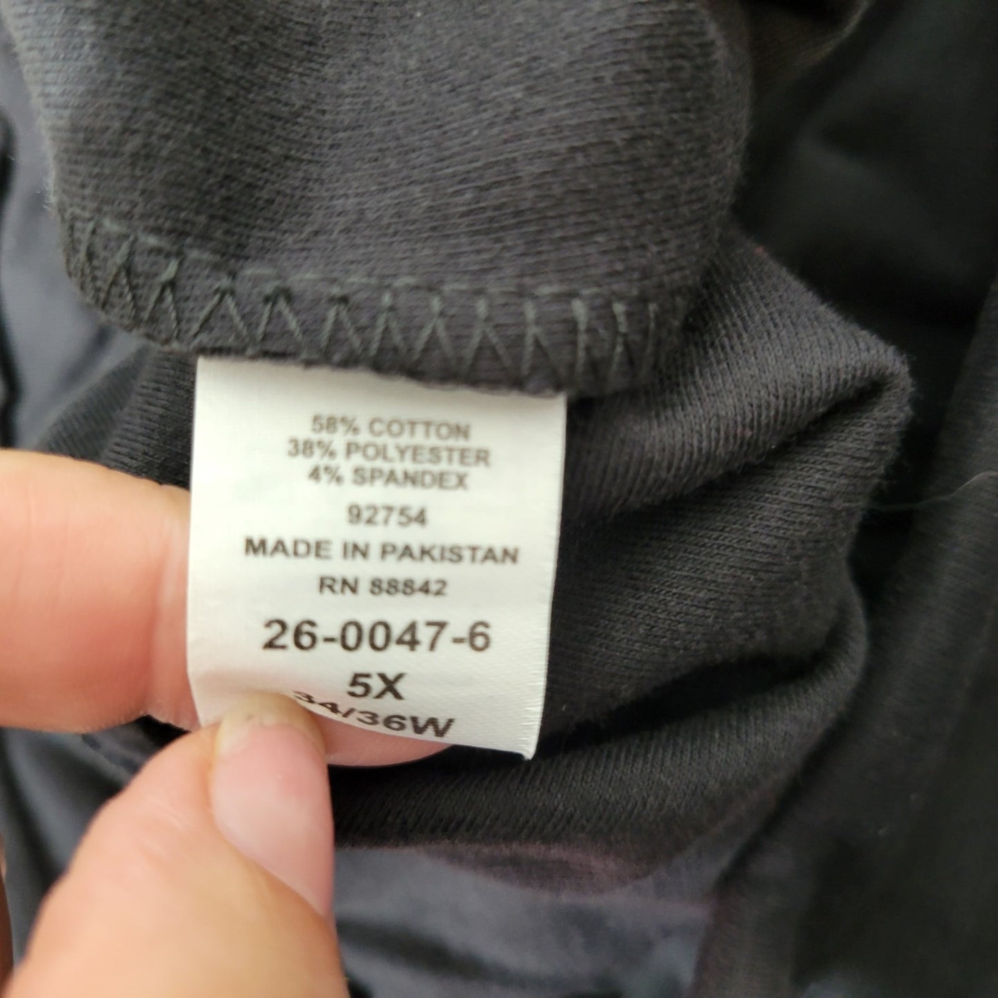 Catherines Womens Yoga Pants 5X Plus Pull On Black Cotton Blend Wide Waistband