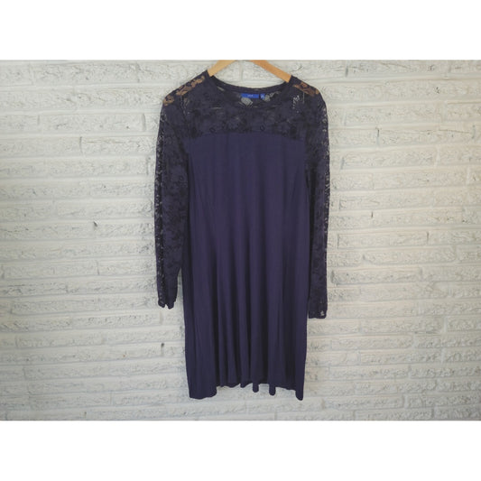 Apt 9 Womens Dress Extra Large XL Mini Shirt Lace Pullover Long Sleeve Career