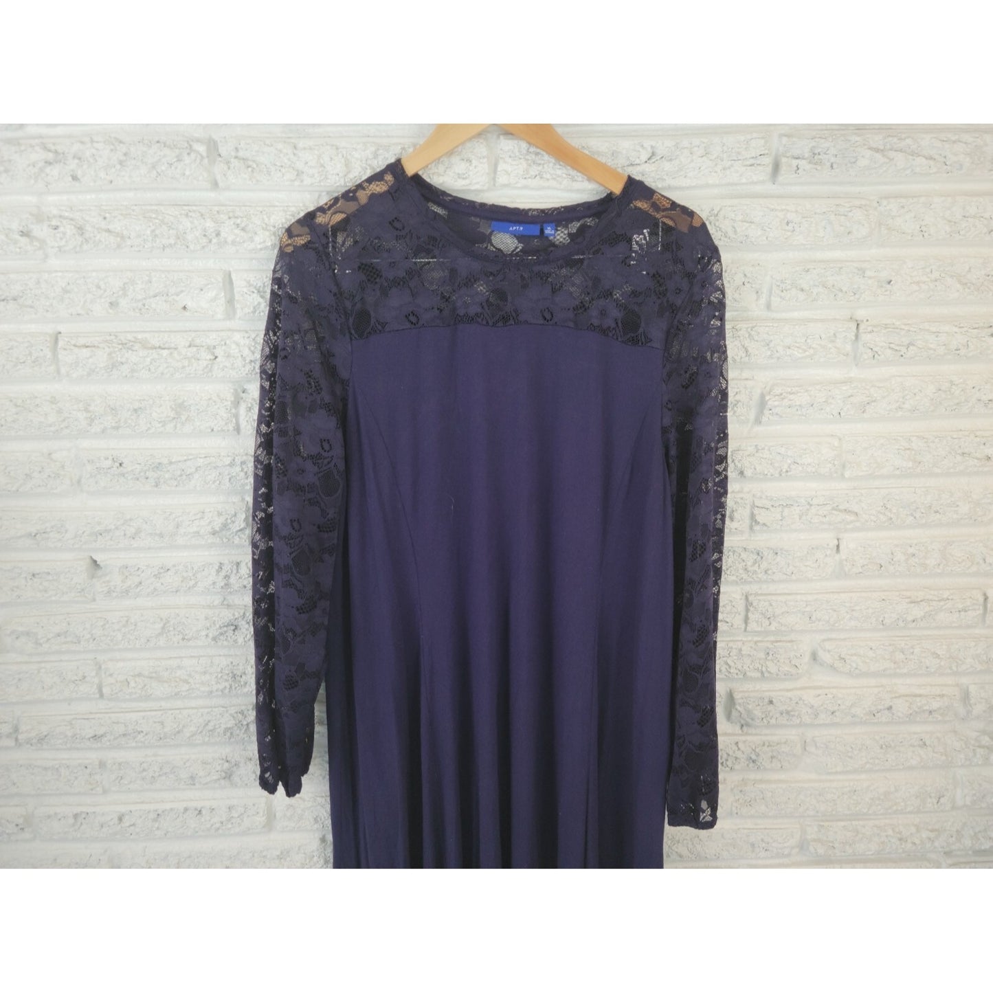 Apt 9 Womens Dress Extra Large XL Mini Shirt Lace Pullover Long Sleeve Career