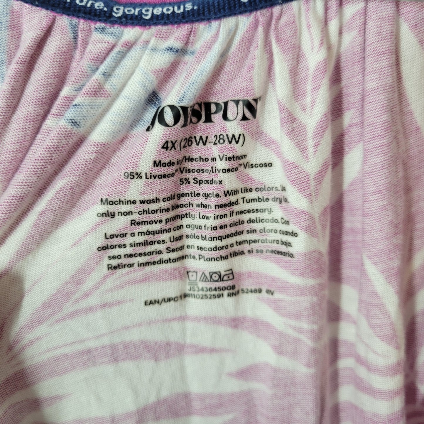 Joyspun Womens Dress 4X 26W 28W Plus Sleeveless Purple Floral Lounge Comfy