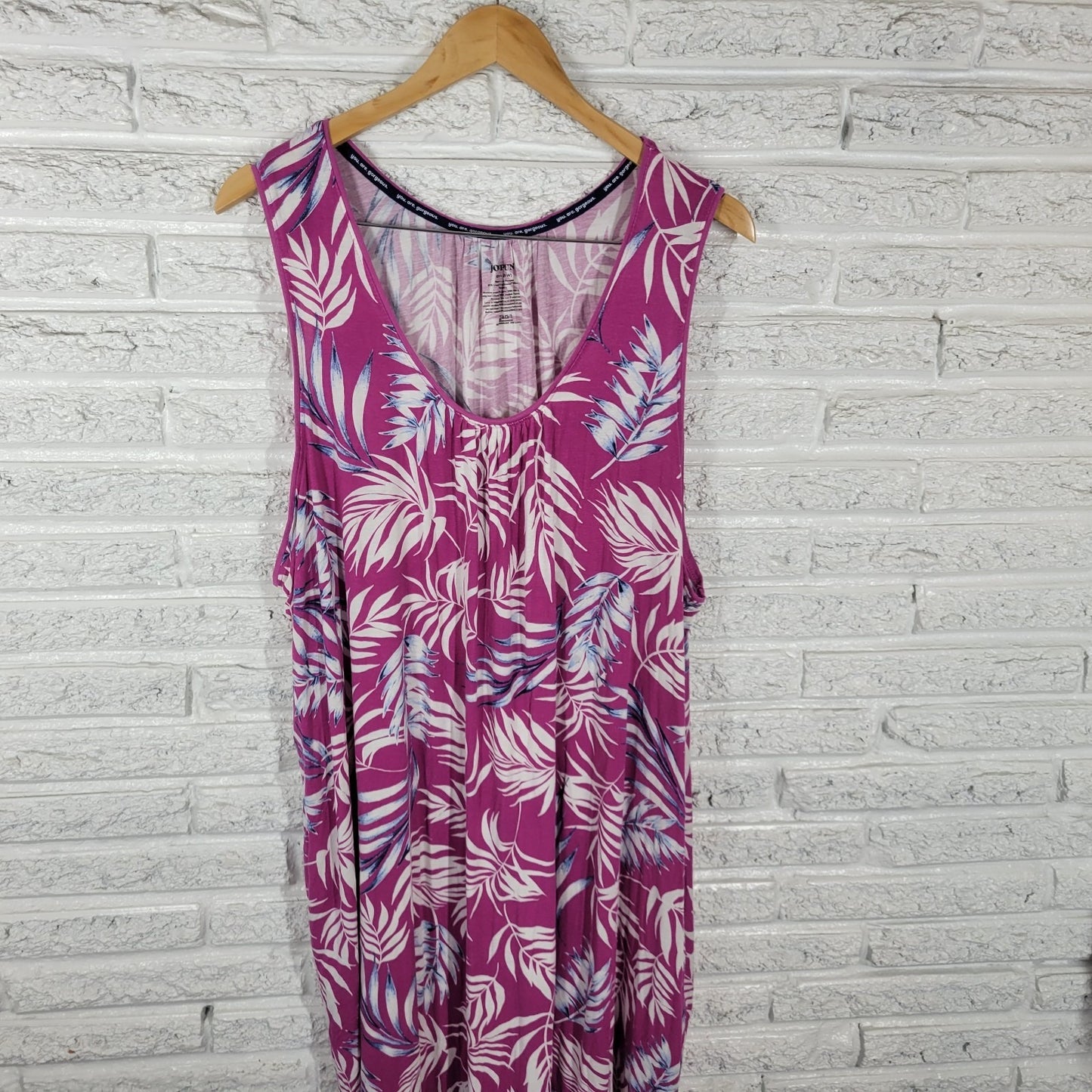 Joyspun Womens Dress 4X 26W 28W Plus Sleeveless Purple Floral Lounge Comfy
