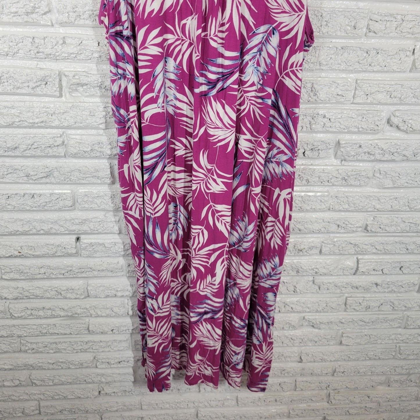 Joyspun Womens Dress 4X 26W 28W Plus Sleeveless Purple Floral Lounge Comfy