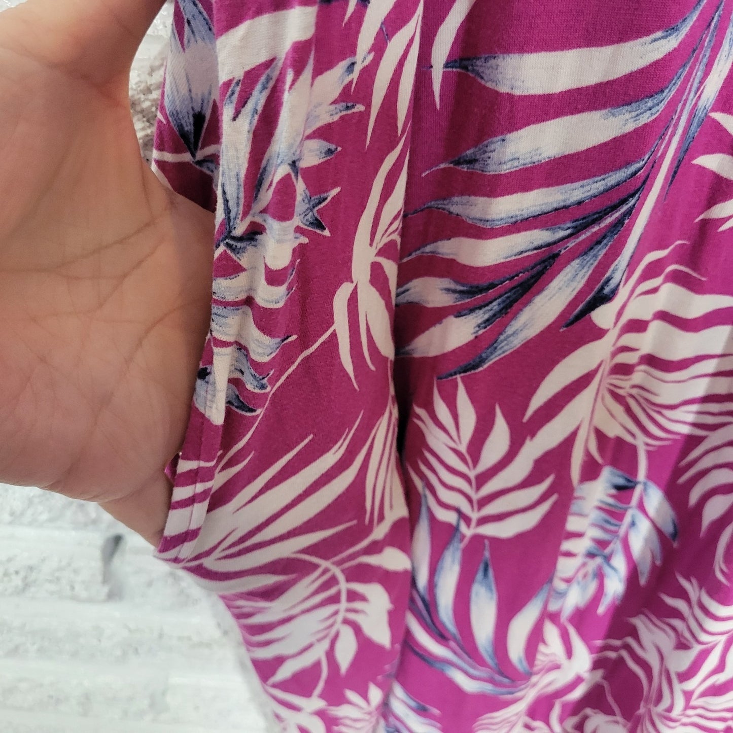 Joyspun Womens Dress 4X 26W 28W Plus Sleeveless Purple Floral Lounge Comfy