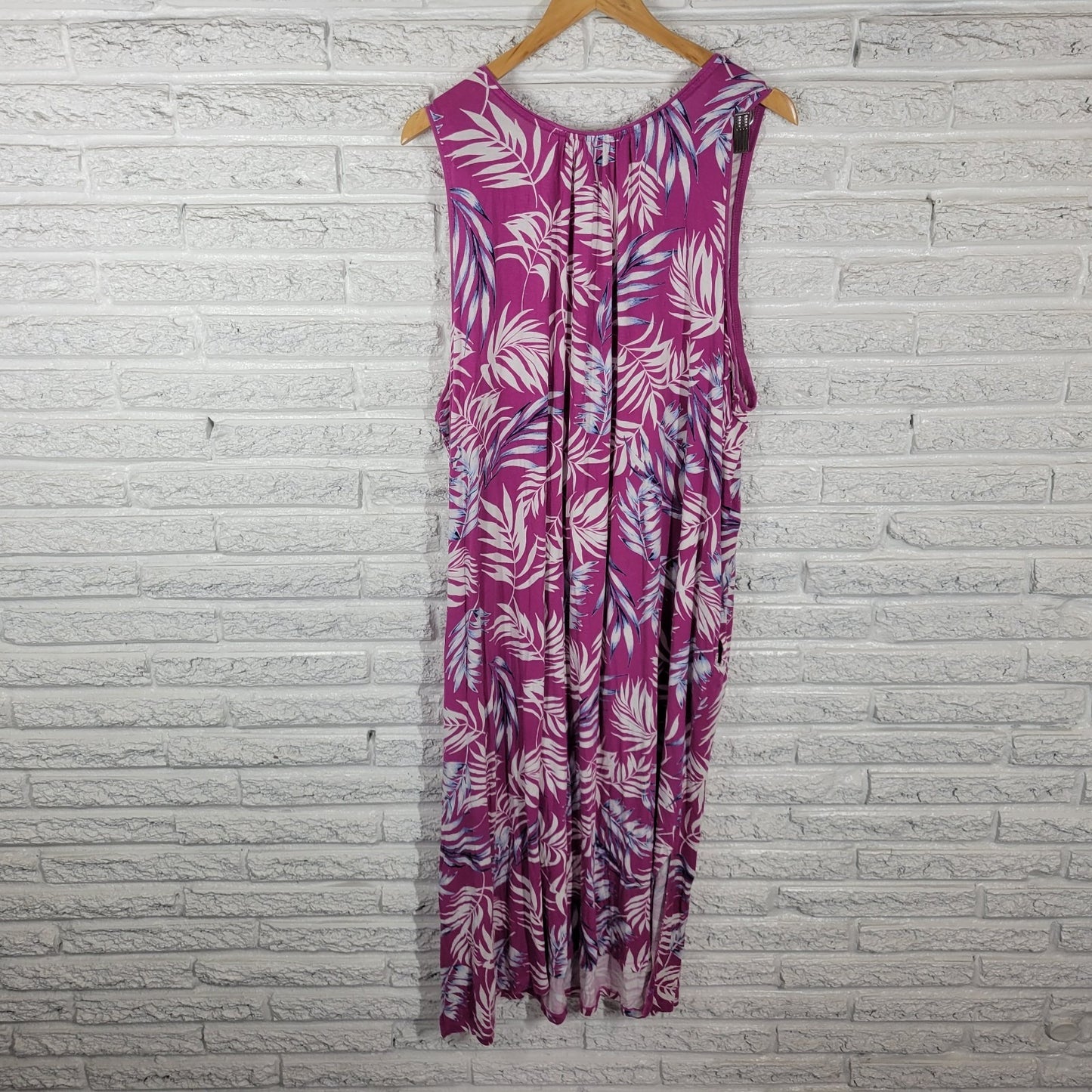 Joyspun Womens Dress 4X 26W 28W Plus Sleeveless Purple Floral Lounge Comfy