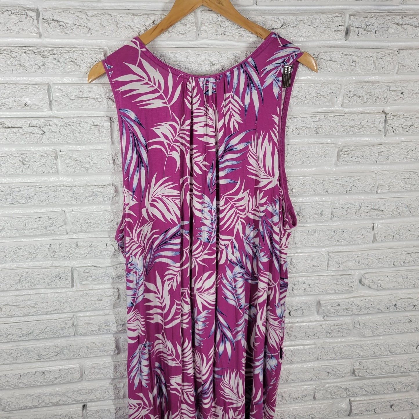 Joyspun Womens Dress 4X 26W 28W Plus Sleeveless Purple Floral Lounge Comfy
