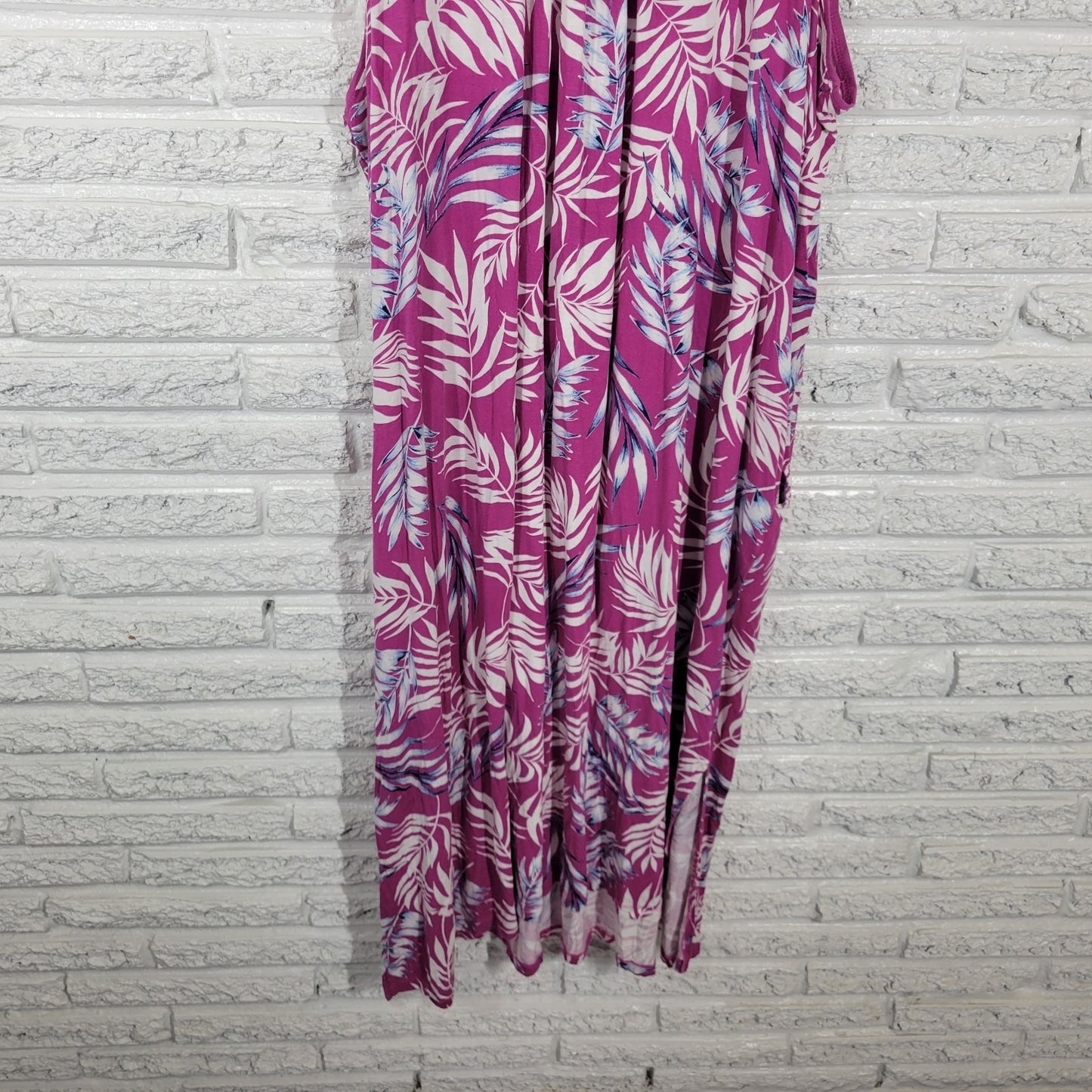 Joyspun Womens Dress 4X 26W 28W Plus Sleeveless Purple Floral Lounge Comfy