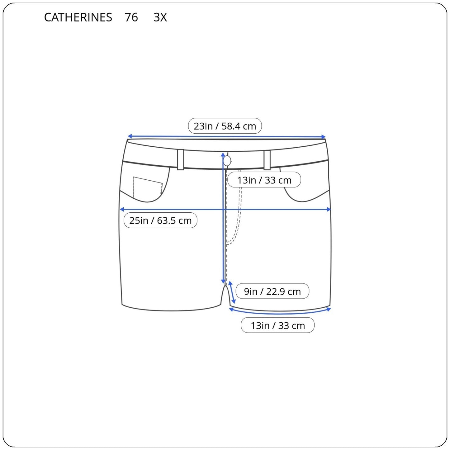 Catherines Shorts 3X Plus Medium Wash Denim Elastic Waist Stars 5-Pockets