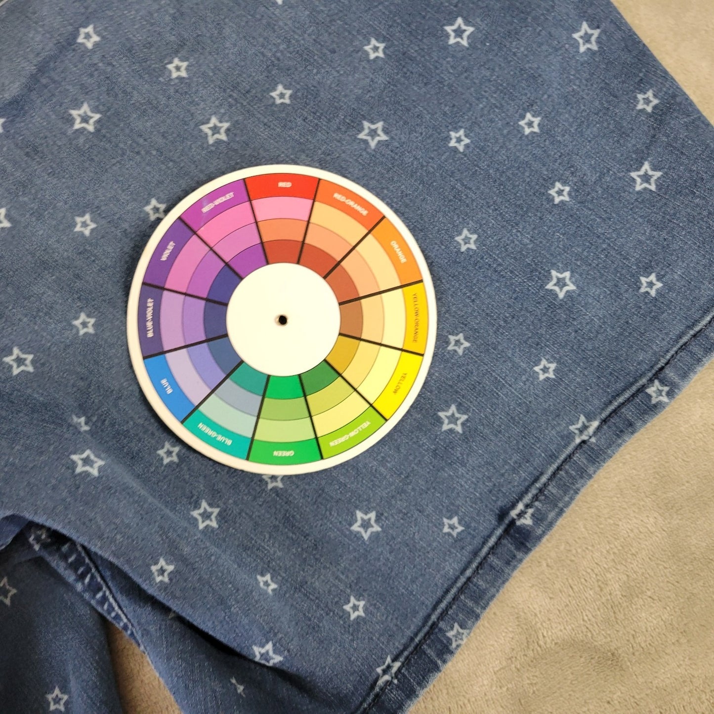 Catherines Shorts 3X Plus Medium Wash Denim Elastic Waist Stars 5-Pockets