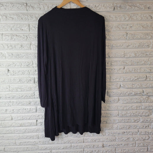 Lisa Rinna QVC Womens Dress Extra Large XL Mini Long Sleeve Black Lightweight